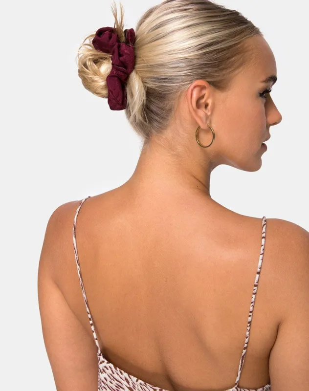 Scrunchie in Satin Rose Burgundy sold by Motel Rocks