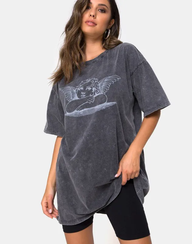 Sunny Kiss Tee in Stone Wash with Angelo sold by Motel Rocks