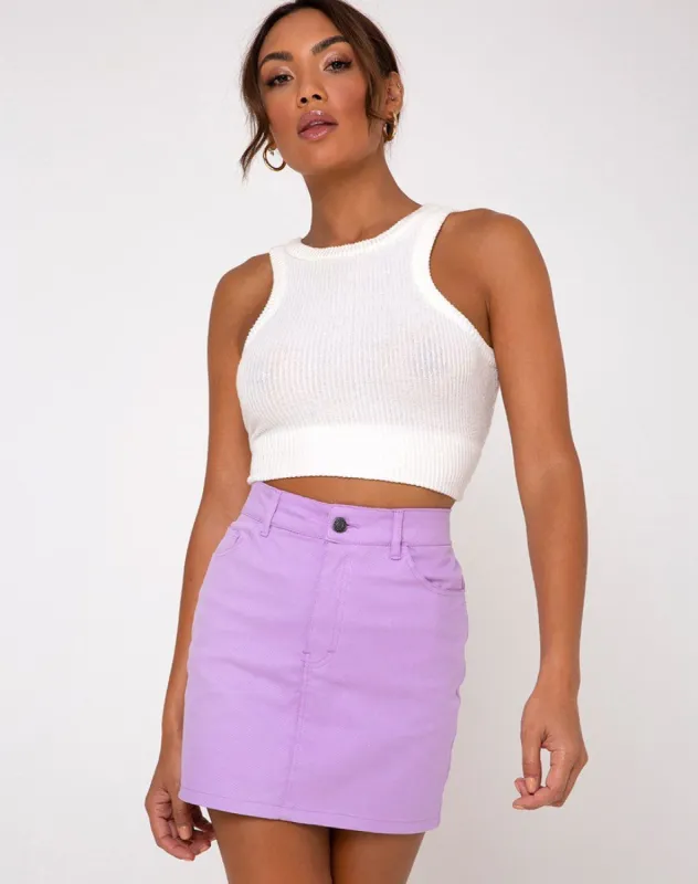Mini Broomy Skirt in Lavender sold by Motel Rocks