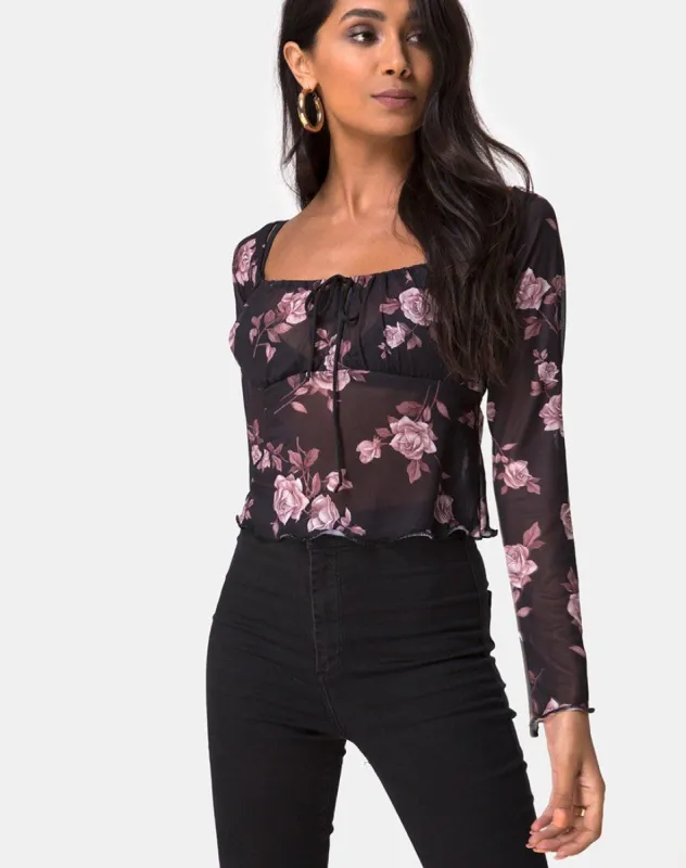 Janina Top in Dusky Rose sold by Motel Rocks