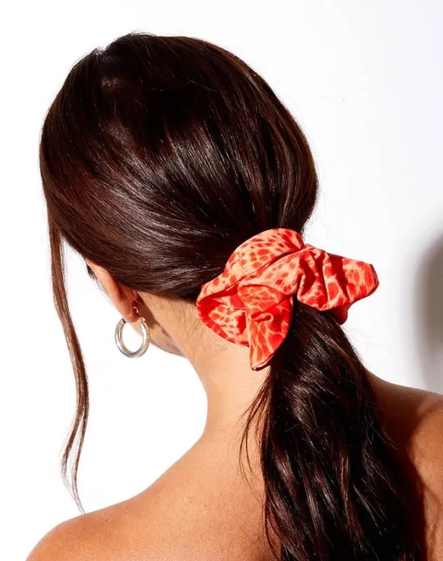 Scrunchie in Sand Leopard Orange sold by Motel Rocks