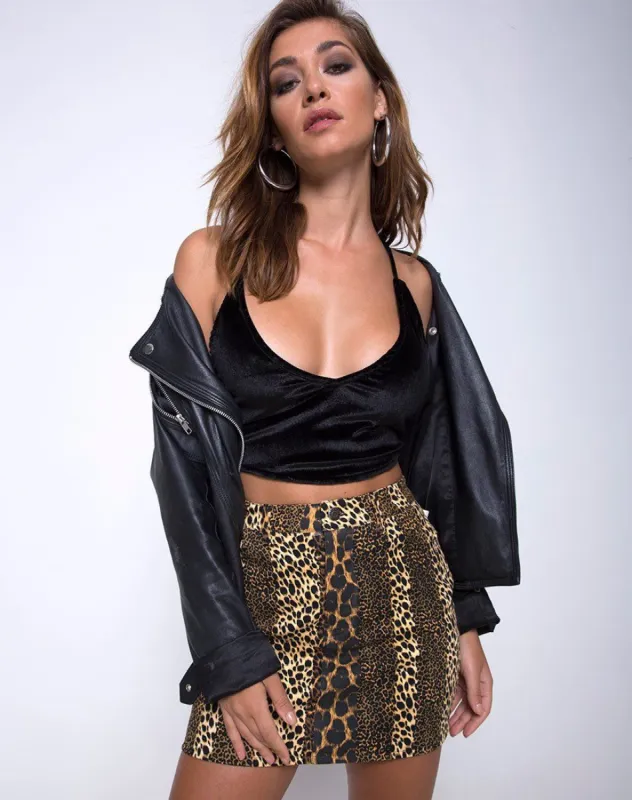 Mini Broomy Skirt in Animal Stripe sold by Motel Rocks