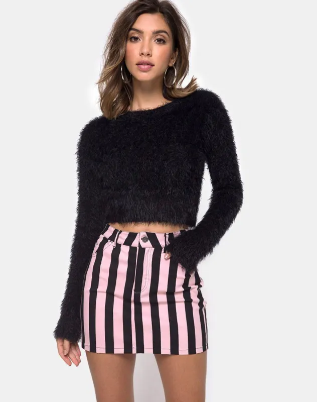 Mini Broomy Skirt in Campbell Stripe sold by Motel Rocks