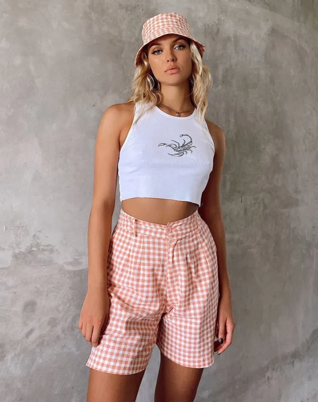 Lexta Short in Pink Check made by Motel Rocks