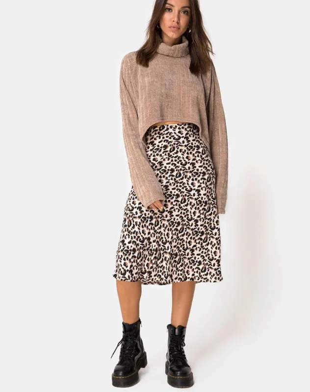 Evie Cropped Sweatshirt in Chenille Tan sold by Motel Rocks