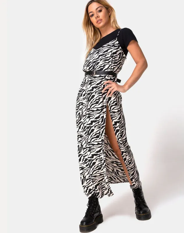Batis Maxi Dress in 90's Zebra sold by Motel Rocks