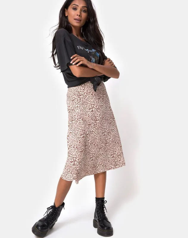 Tauri Midi Skirt in Safari Taupe sold by Motel Rocks