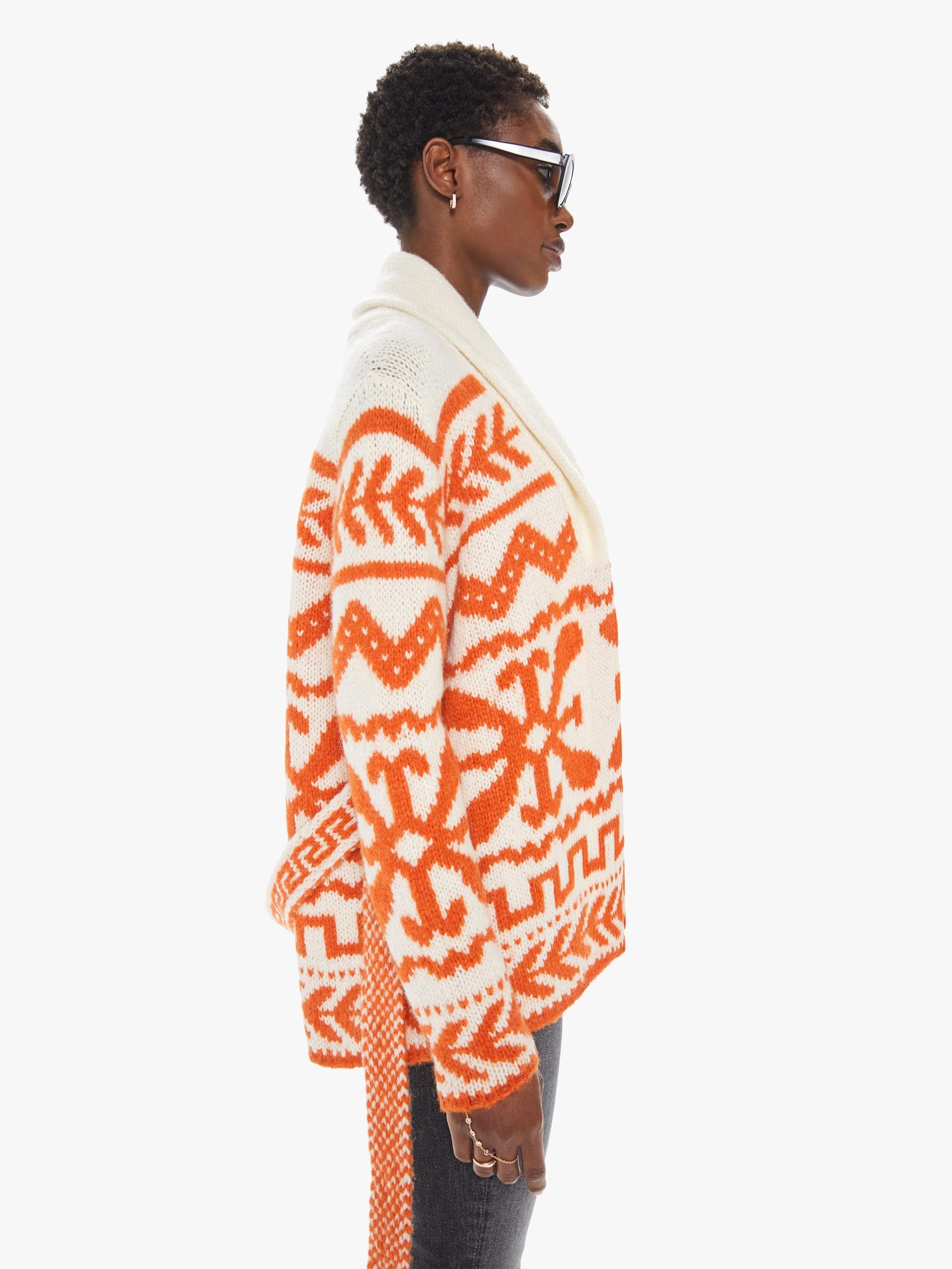 The Belted Short Cardigan - Pretty As A Peach sold by MOTHER product image thumbnail 3