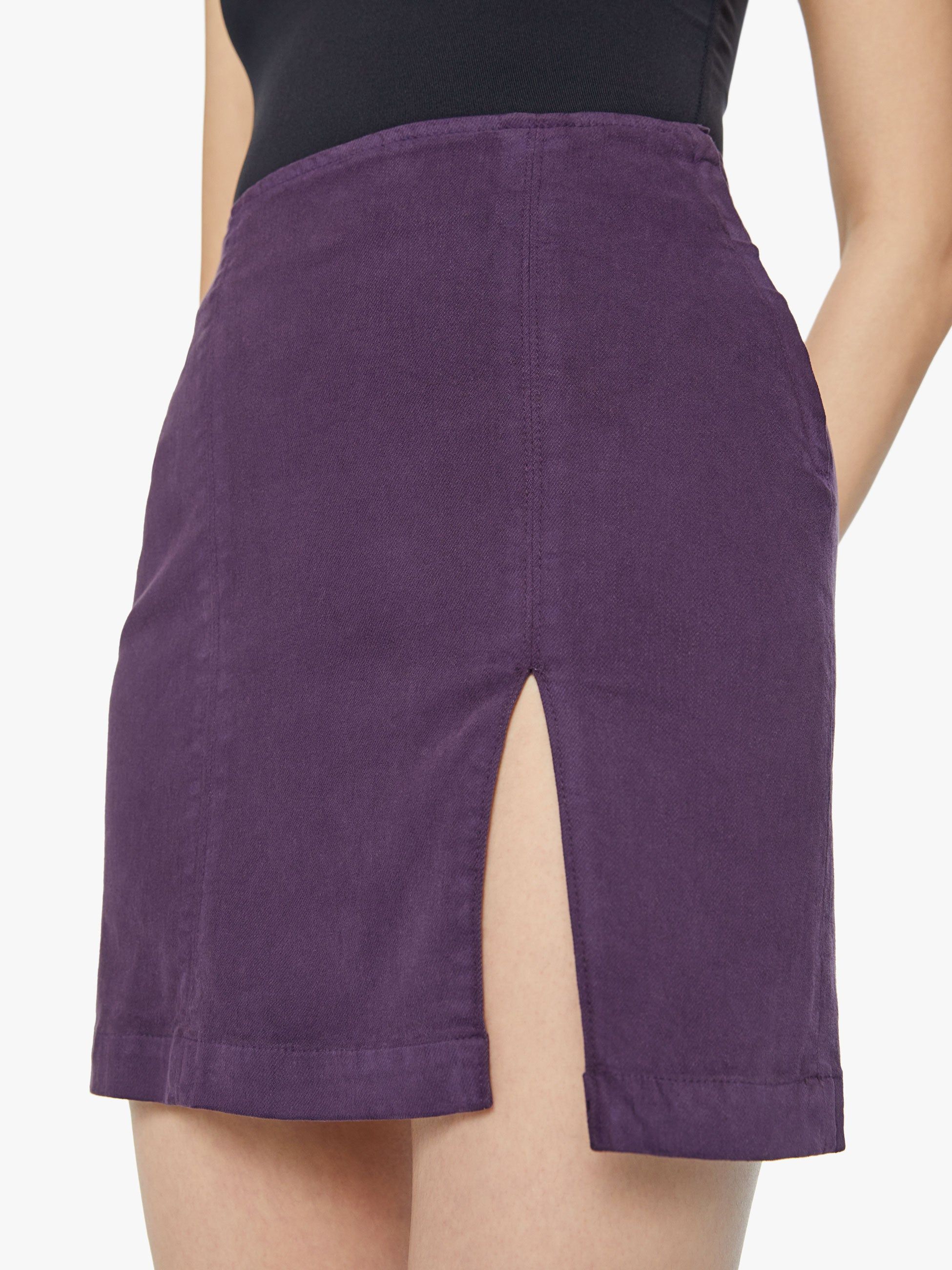 The Side Splitter Mini Skirt - Blackberry Cordial sold by MOTHER product image thumbnail 5