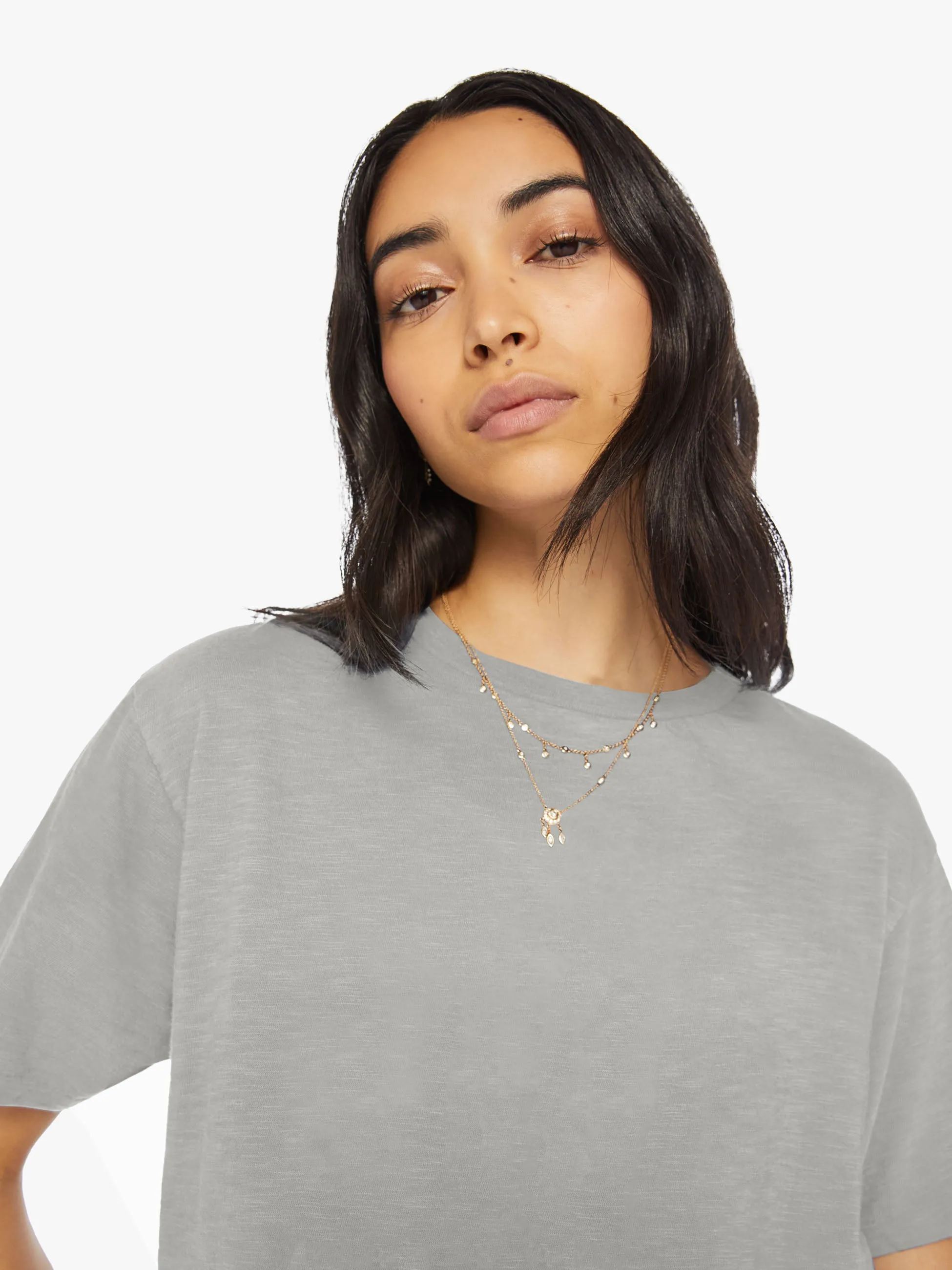 Velva Sheen Rolled Short Sleeve Tee - Grey sold by MOTHER product image thumbnail 4