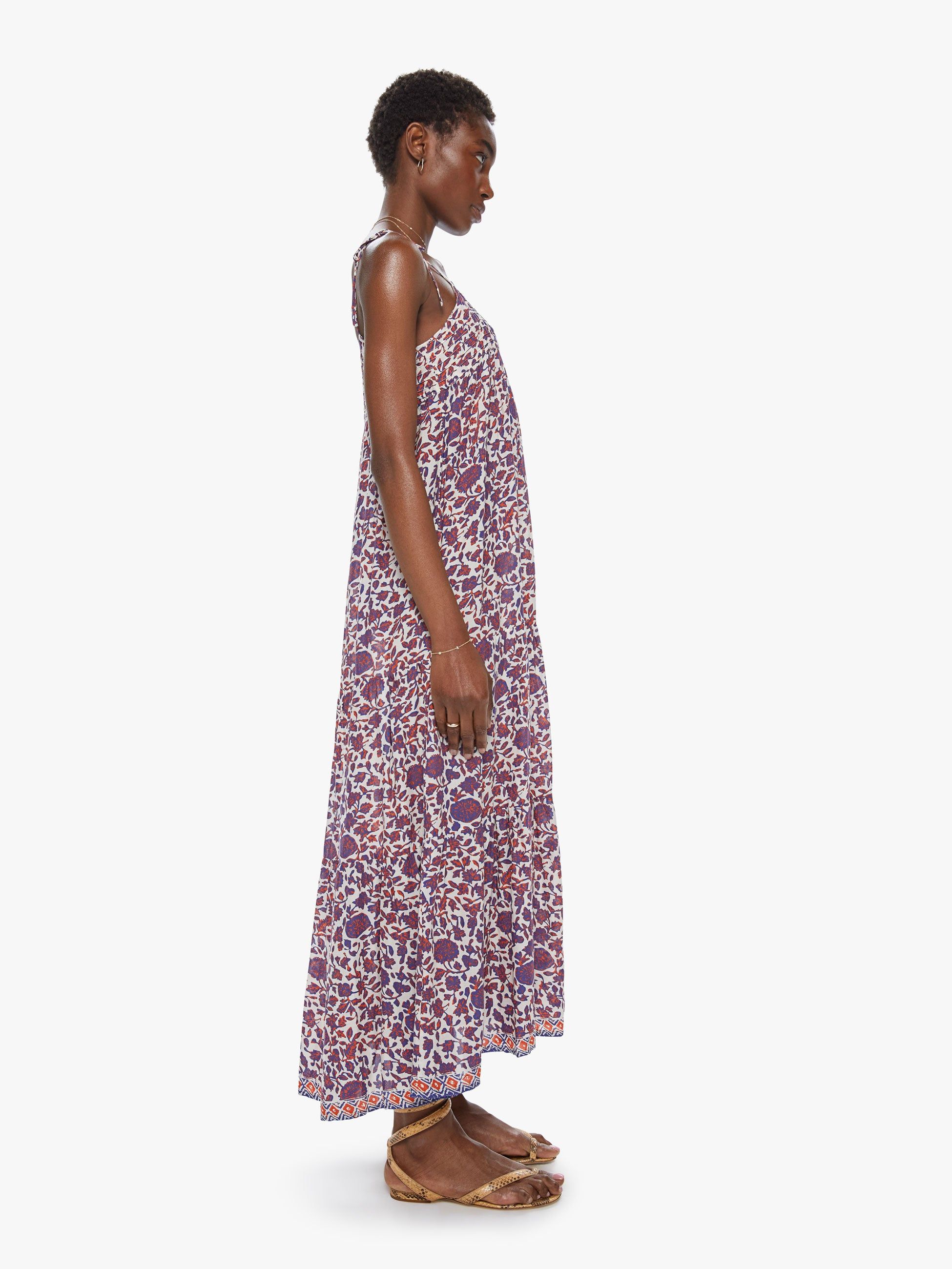 Natalie Martin Melanie Dress - Bloom Print Lapis sold by MOTHER product image thumbnail 3