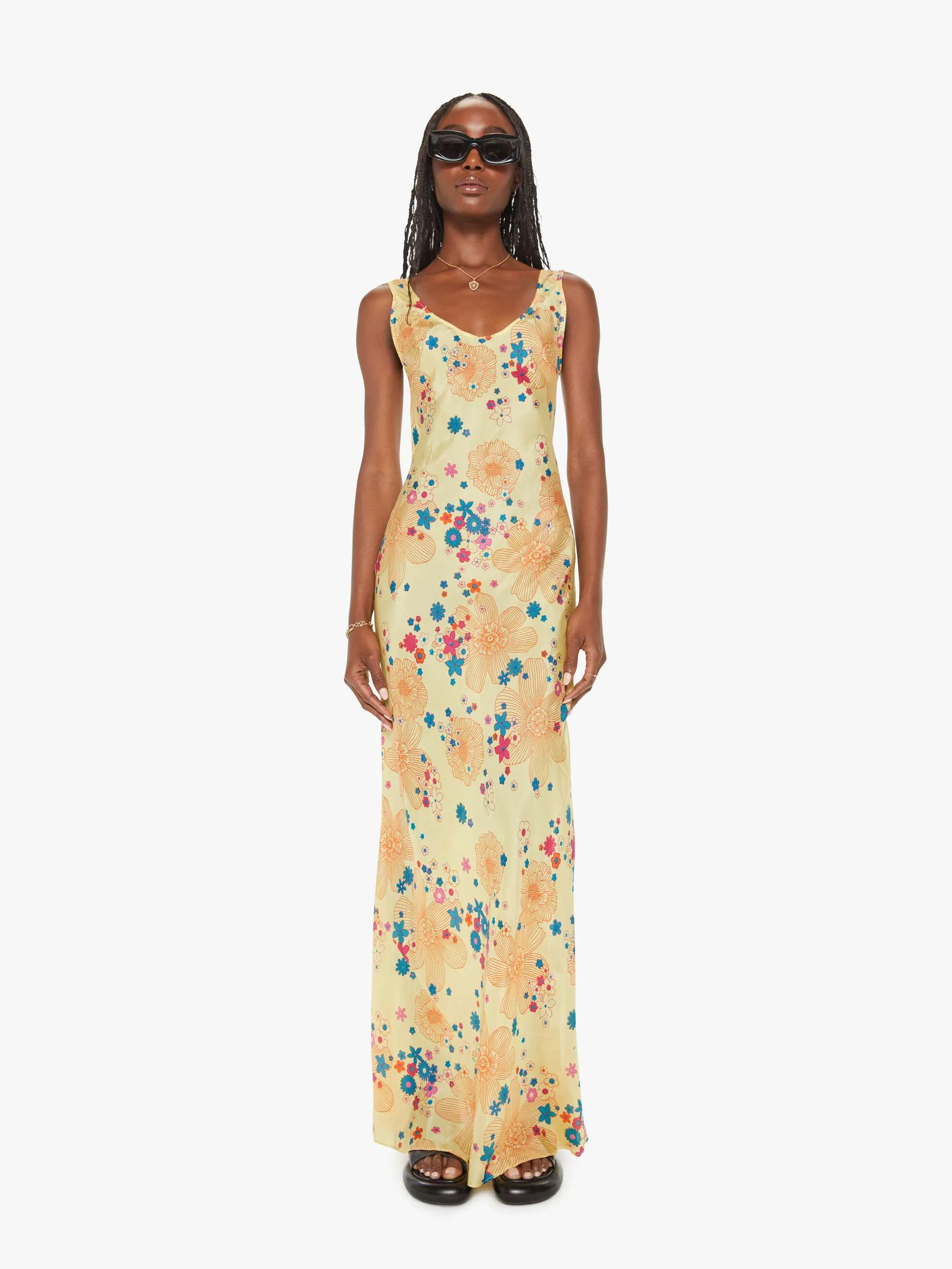 Alix Of Bohemia Adele Silk Dress - Yellow Lemon sold by MOTHER