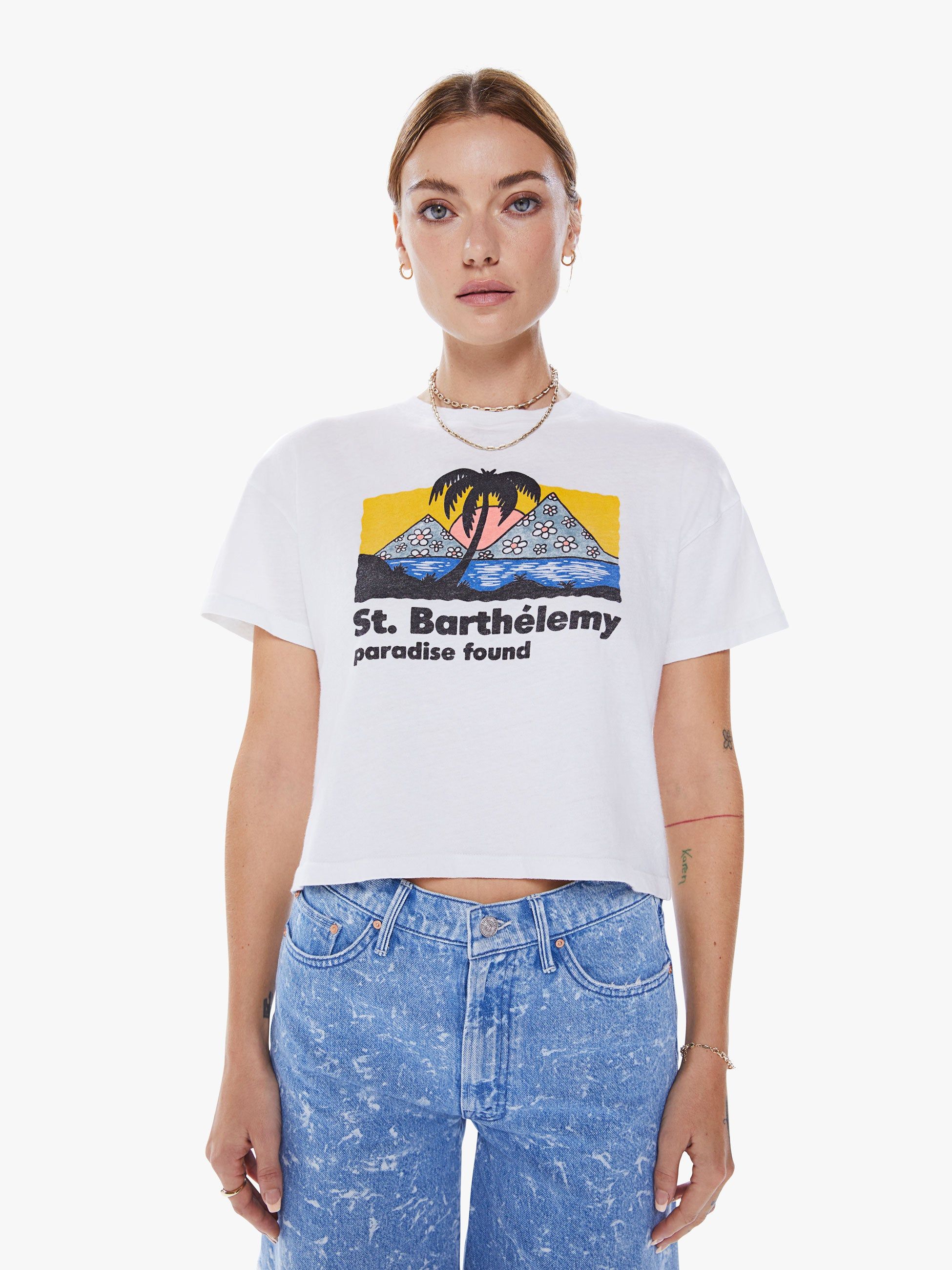 The Grab Bag Crop Tee - St. Barts sold by MOTHER
