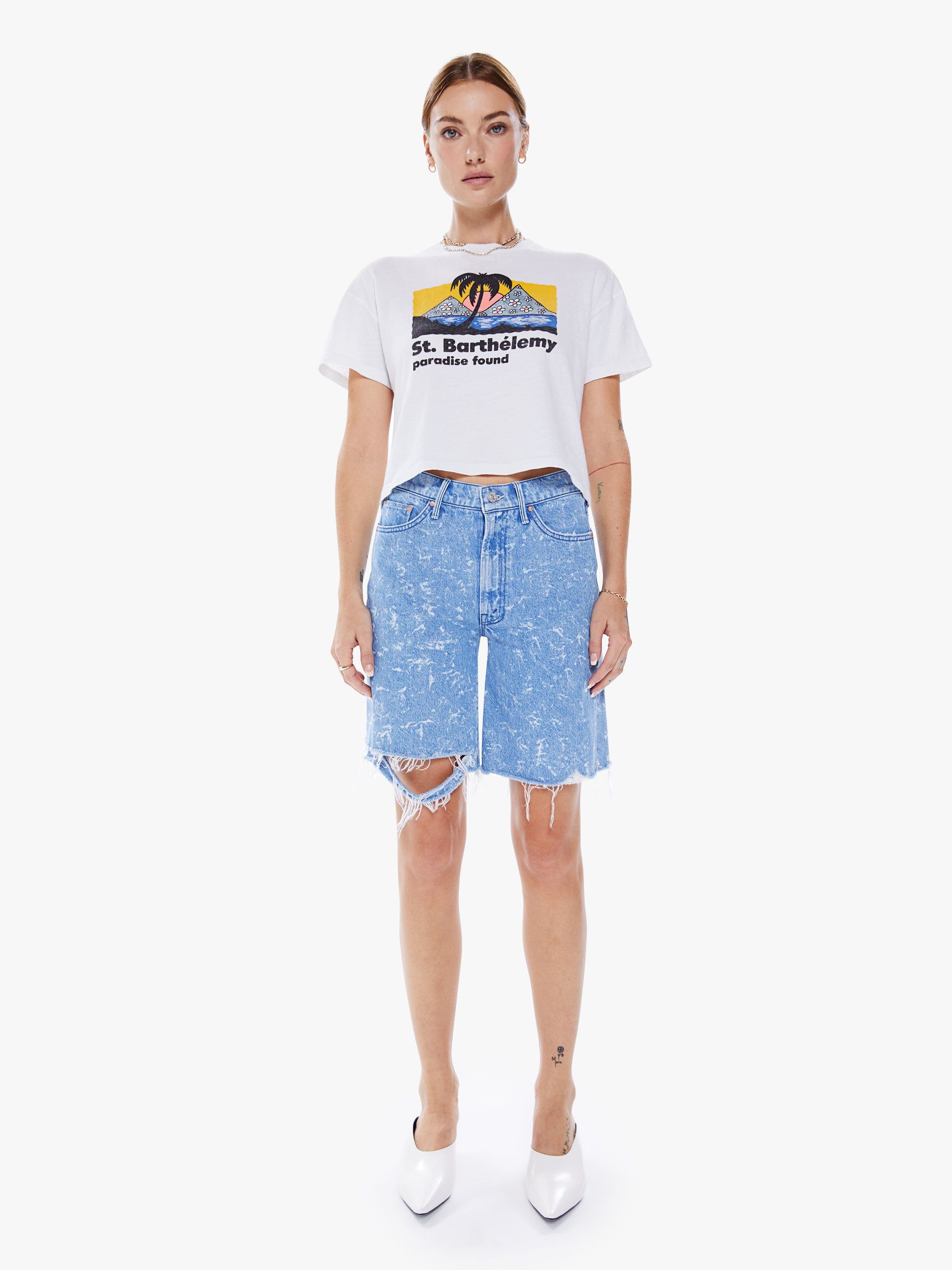 The Grab Bag Crop Tee - St. Barts sold by MOTHER product image thumbnail 5