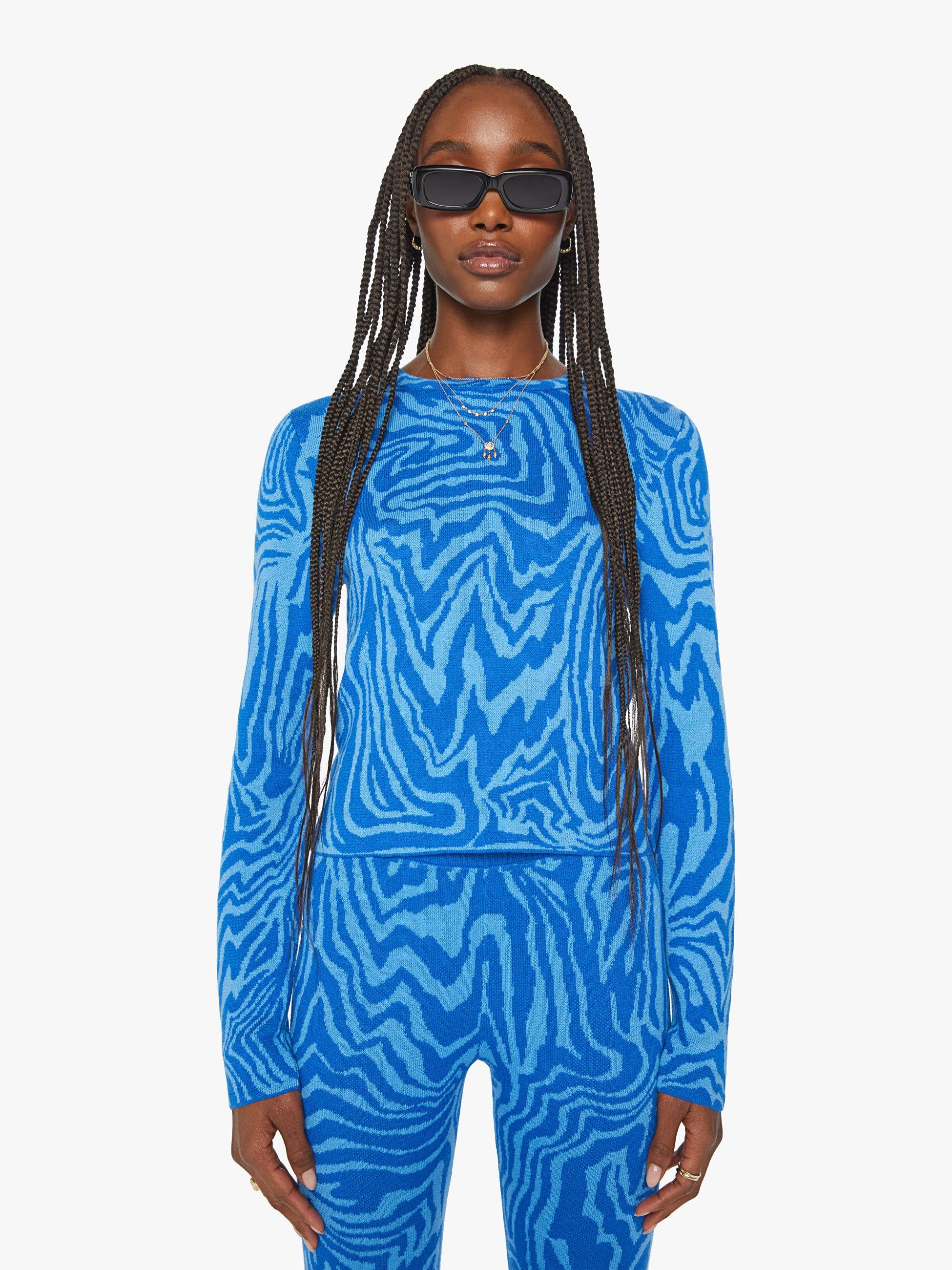 The Itty Bitty Long Sleeve - Desden Blue And Imperial Blue sold by MOTHER product image thumbnail 2