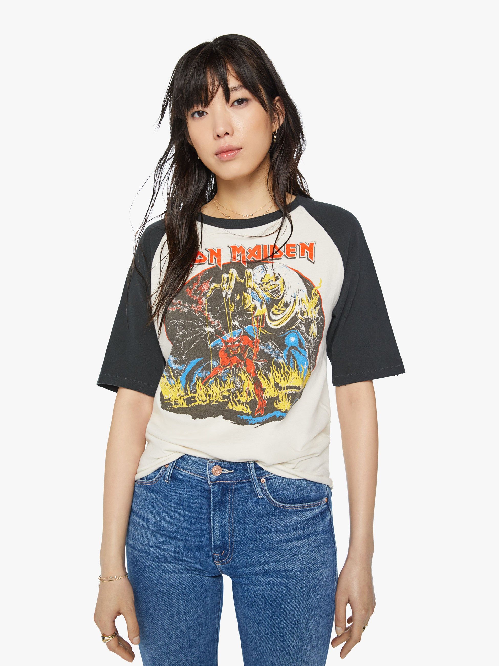 MadeWorn Iron Maiden Raglan - White sold by MOTHER
