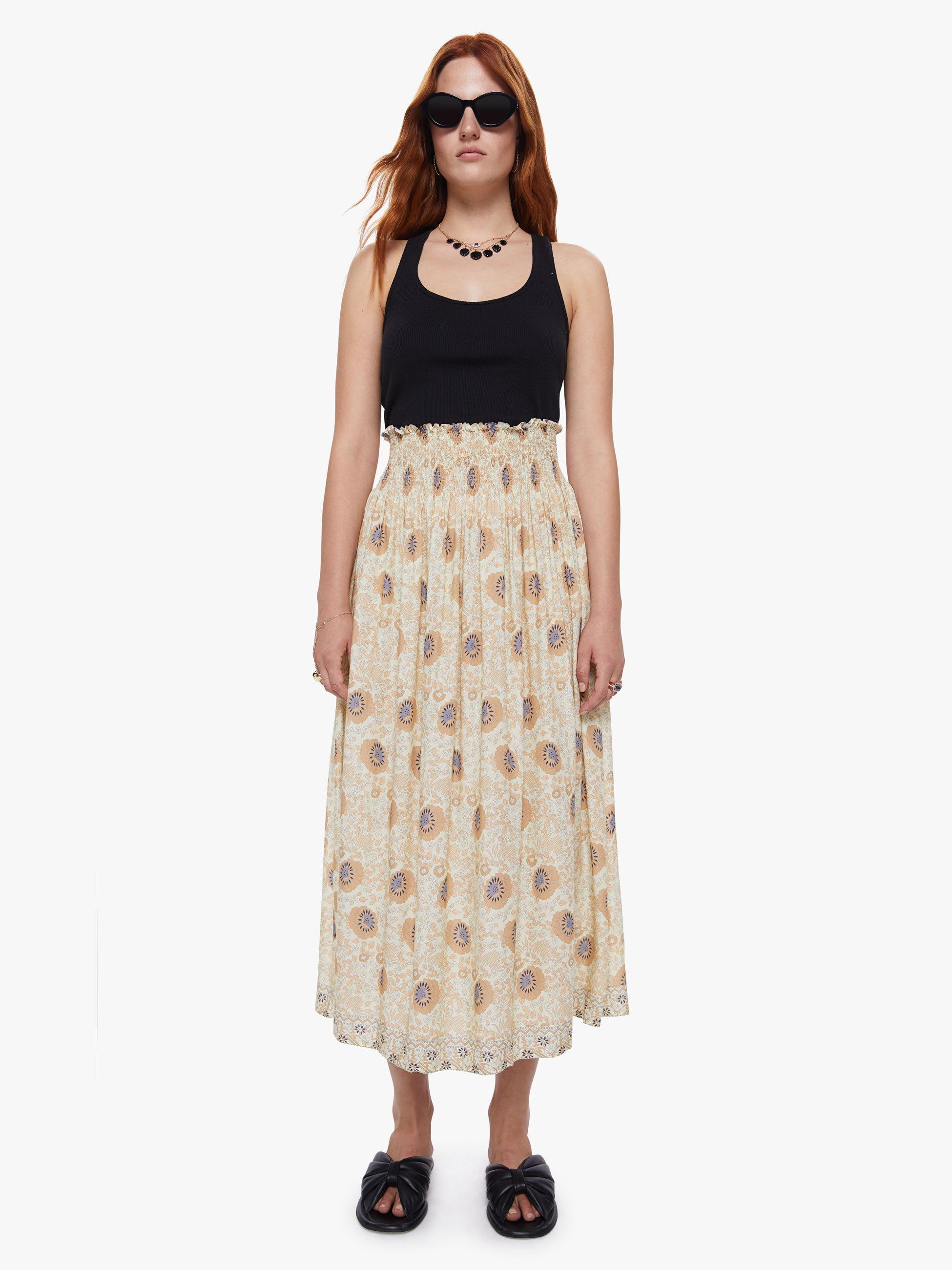 Natalie Martin Bella Skirt - Vintage Flowers Sand sold by MOTHER
