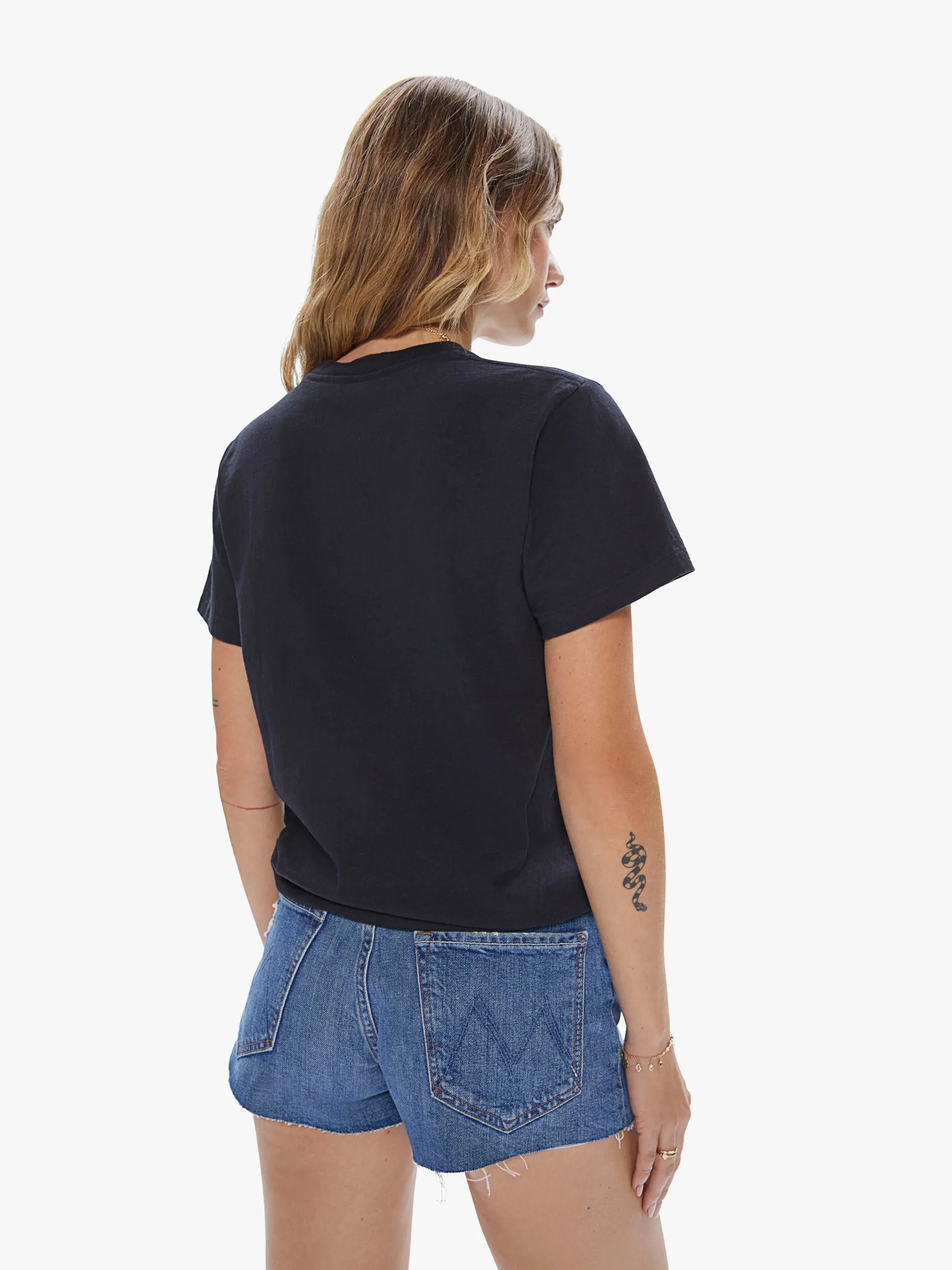 Velva Sheen Rolled Short Sleeve Tee - Black sold by MOTHER product image thumbnail 3