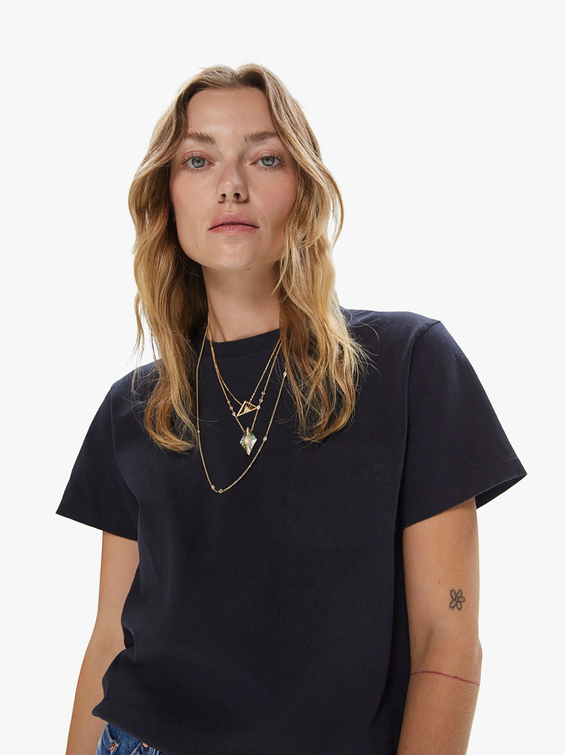 Velva Sheen Rolled Short Sleeve Tee - Black sold by MOTHER product image thumbnail 5