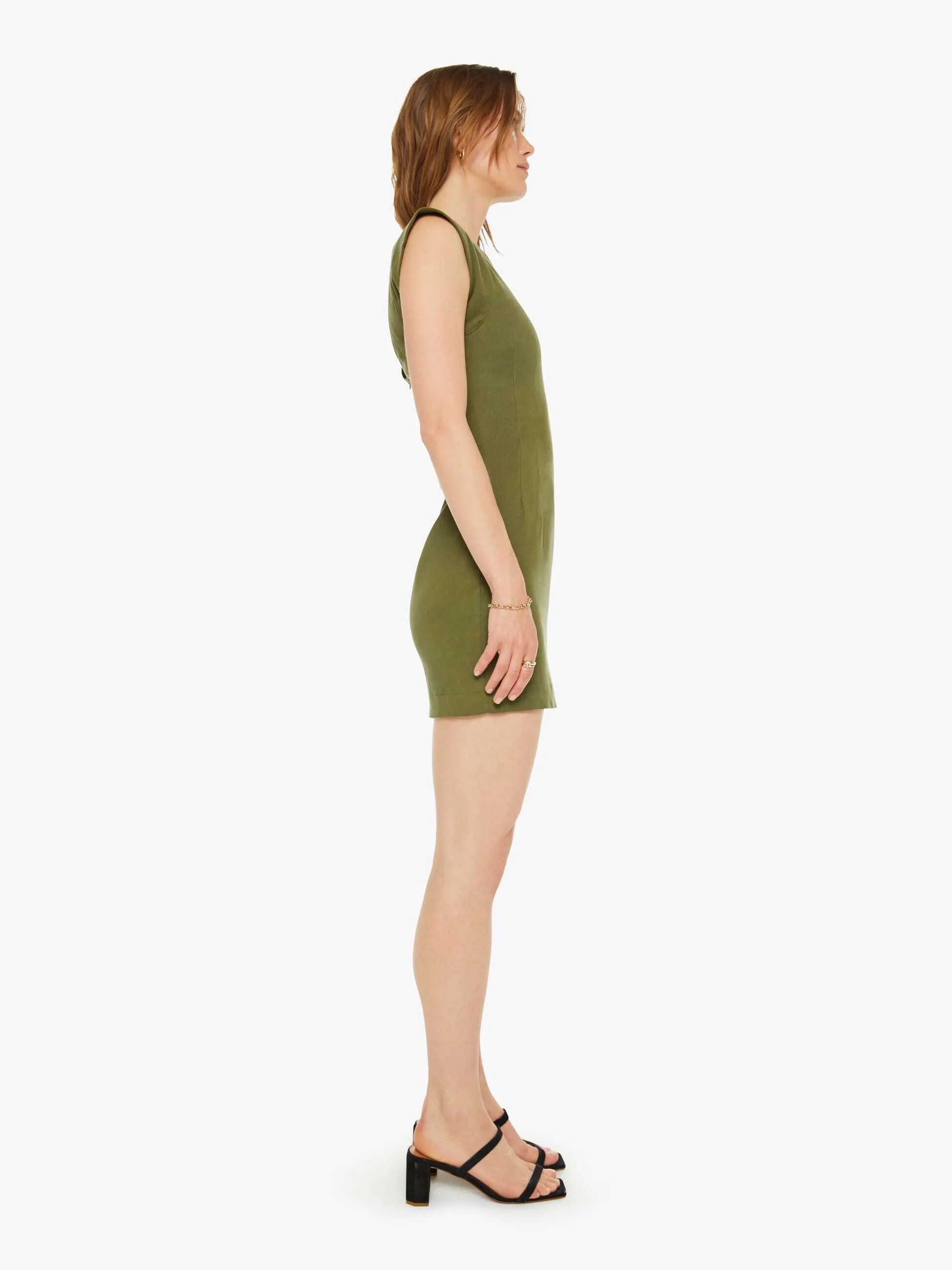 SABLYN Palma Fitted Dress With Back Cut-Out - Olive sold by MOTHER product image thumbnail 3