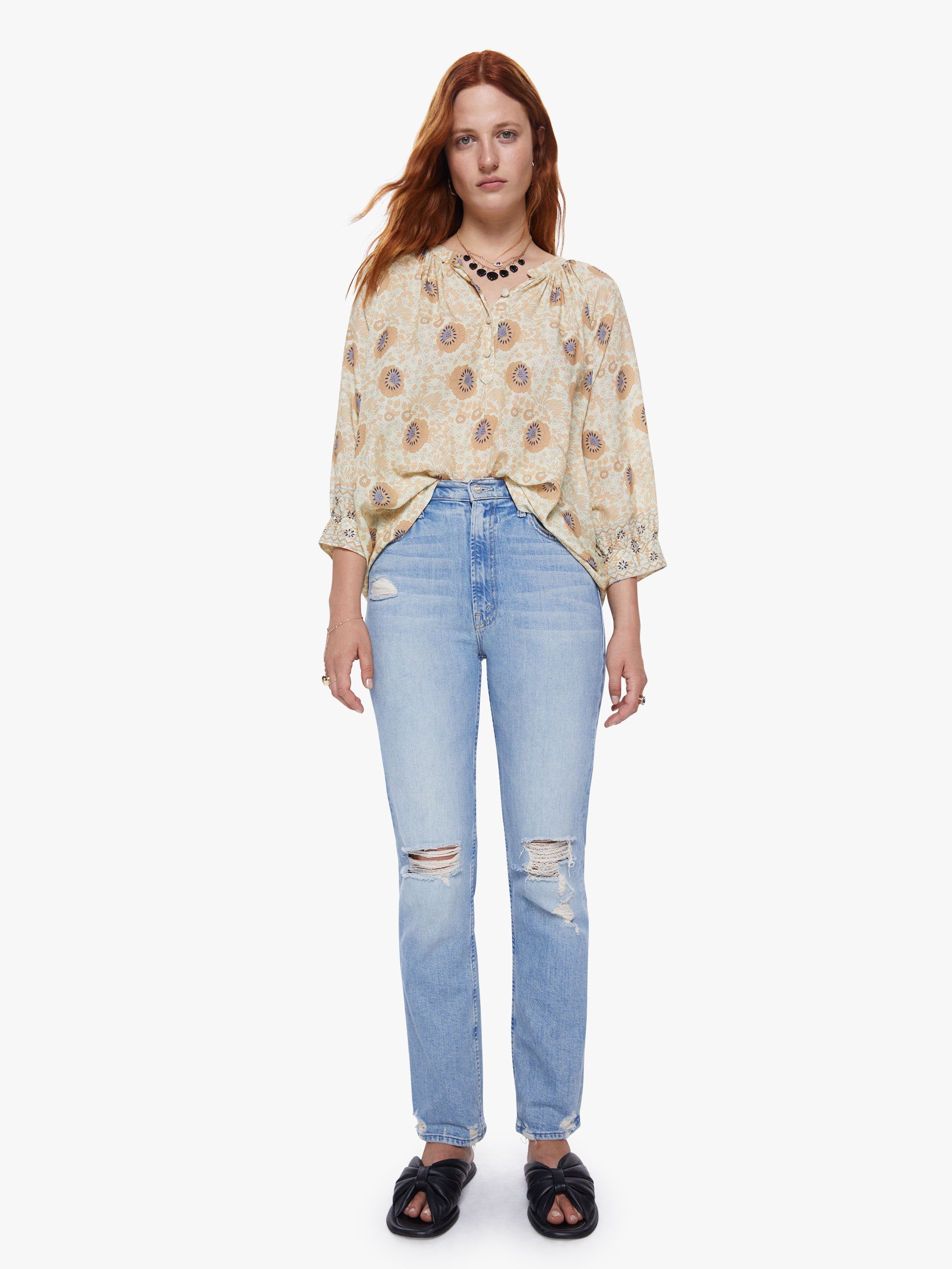 Natalie Martin Remy Top - Vintage Flowers Sand sold by MOTHER product image thumbnail 5