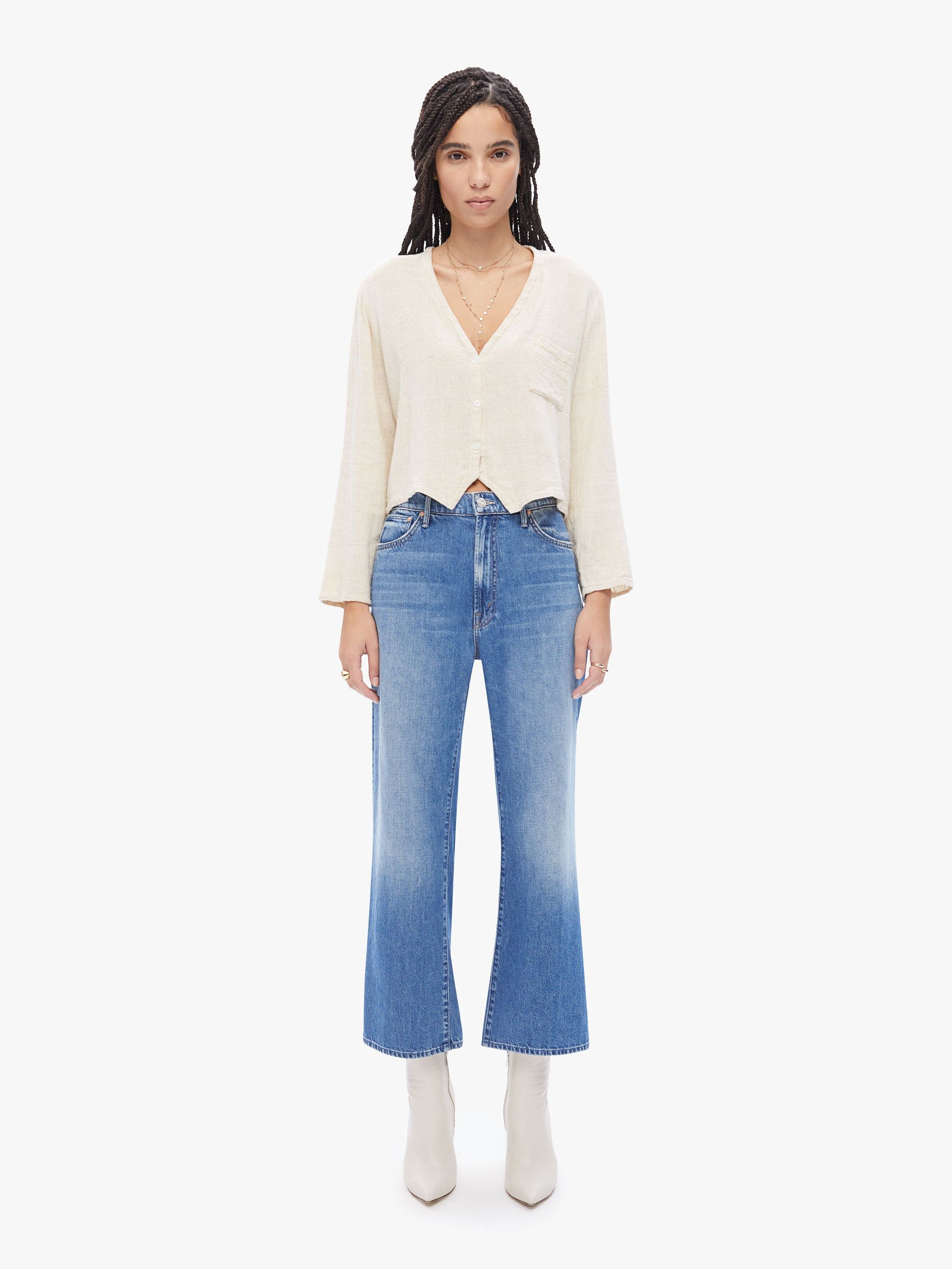 Elsa Esturgie Ile Cardigan - Ecru sold by MOTHER product image thumbnail 5