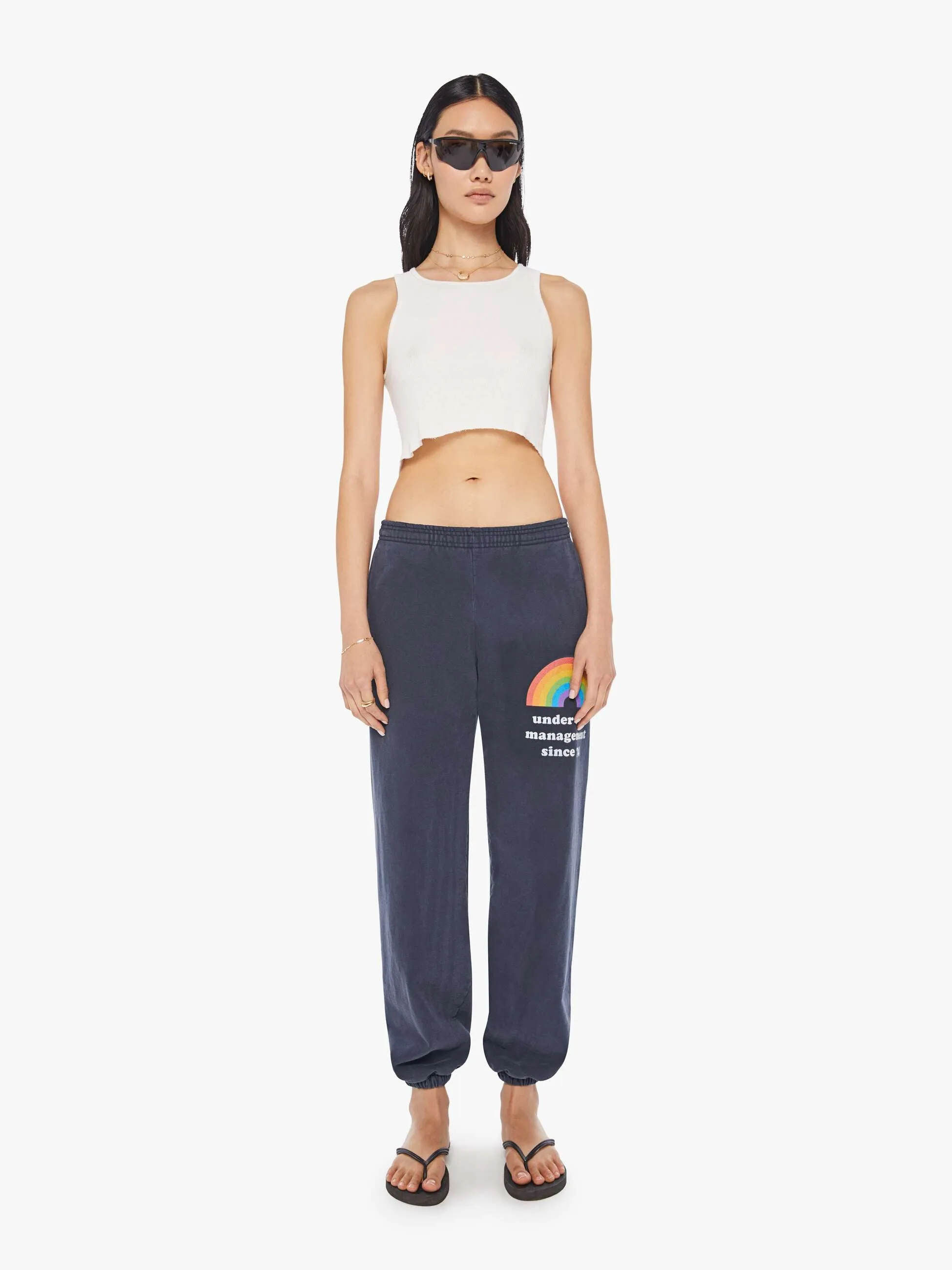 Cloney Rainbow Management Sweatpants - Navy sold by MOTHER product image thumbnail 2