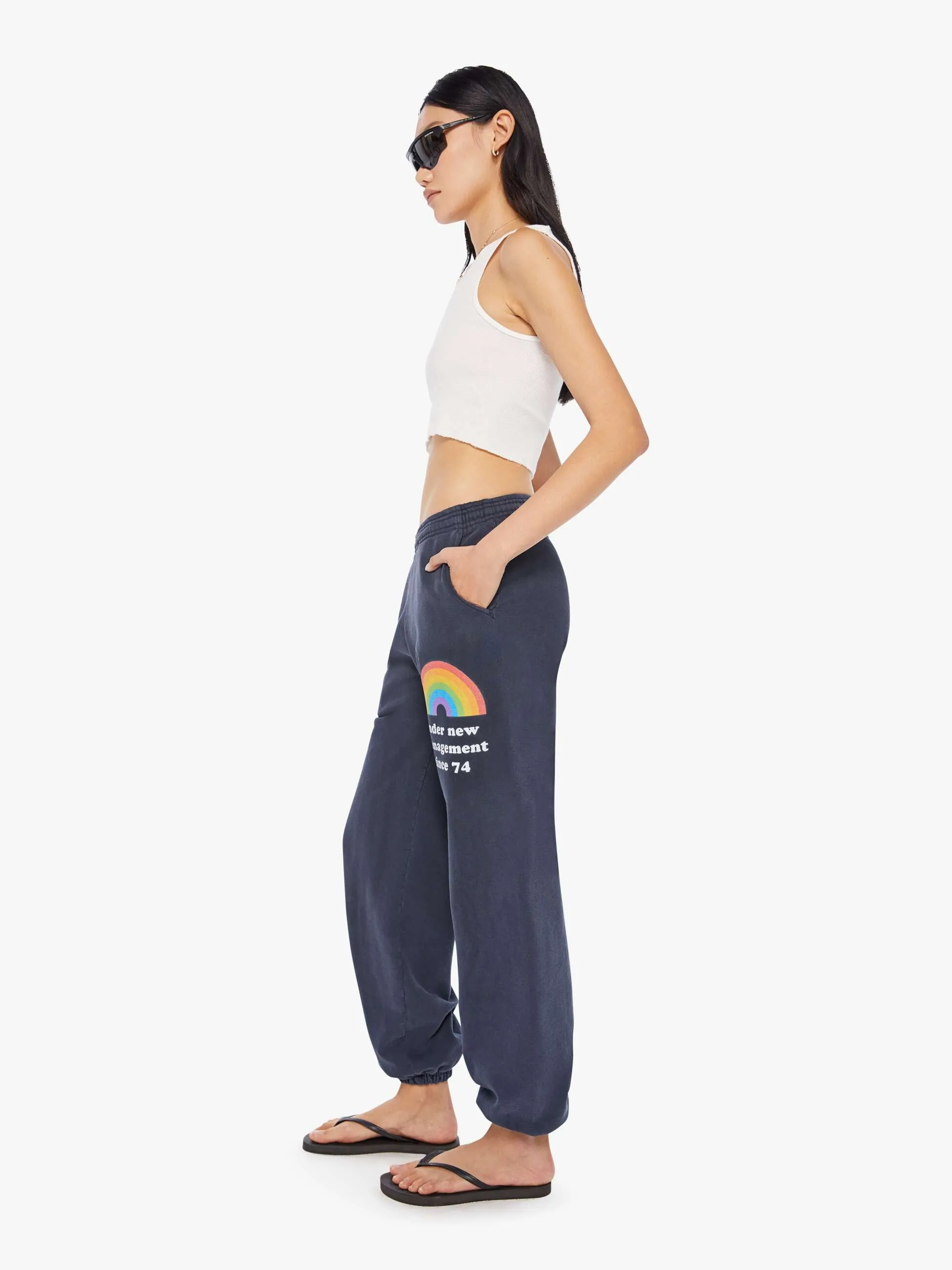Cloney Rainbow Management Sweatpants - Navy sold by MOTHER product image thumbnail 4