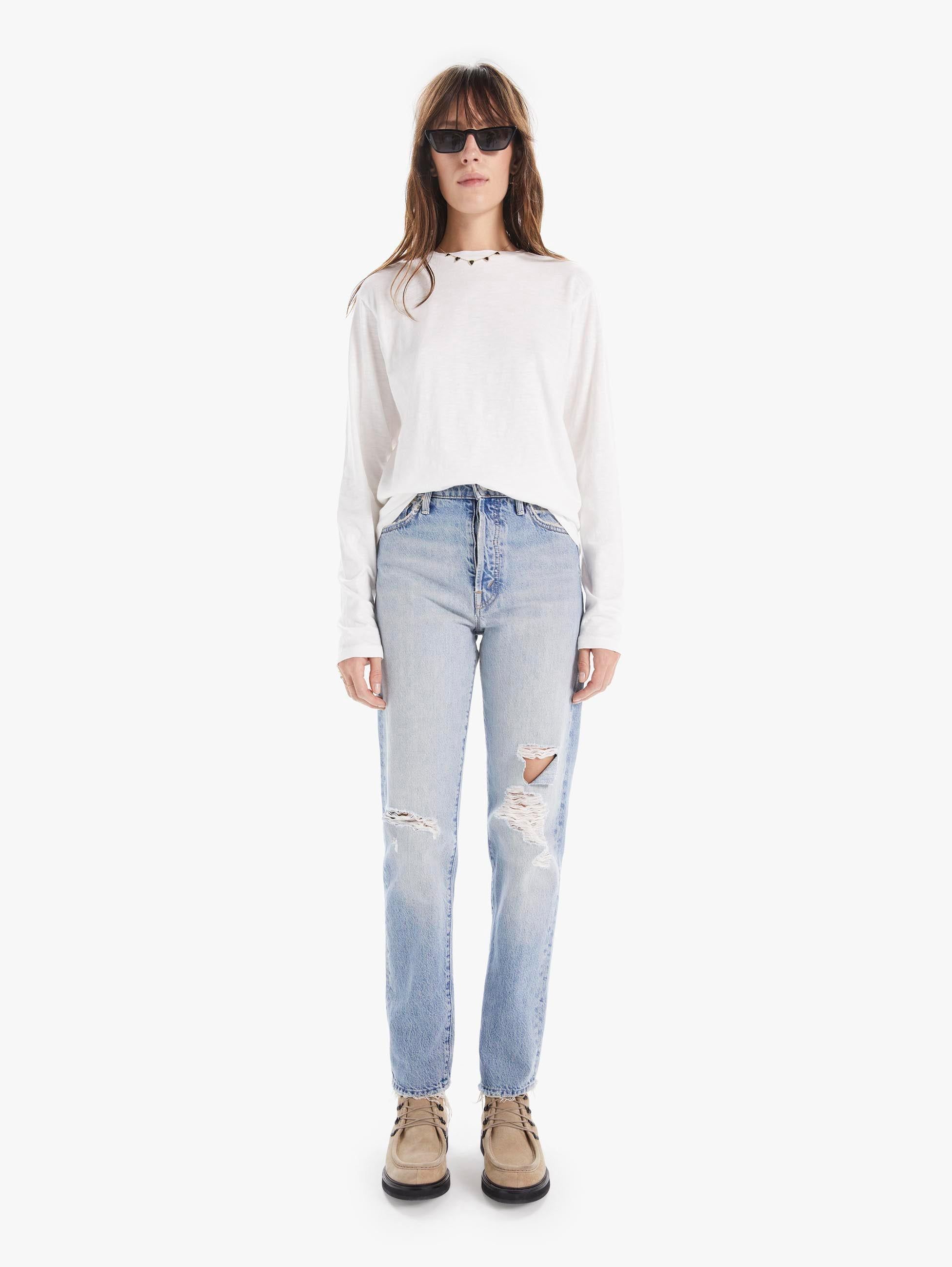 Velva Sheen Rolled Long Sleeve Tee - White sold by MOTHER product image thumbnail 4