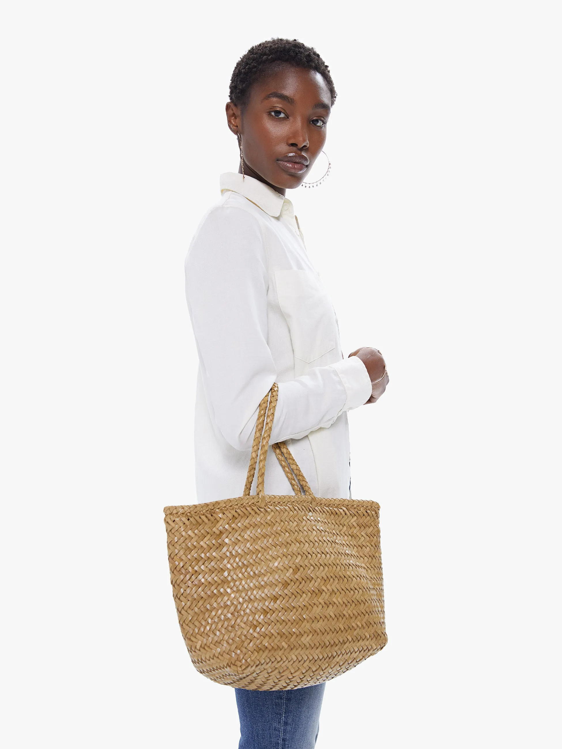 Basket Case Majuli Small Leather Tote - Bamboo sold by MOTHER product image thumbnail 2