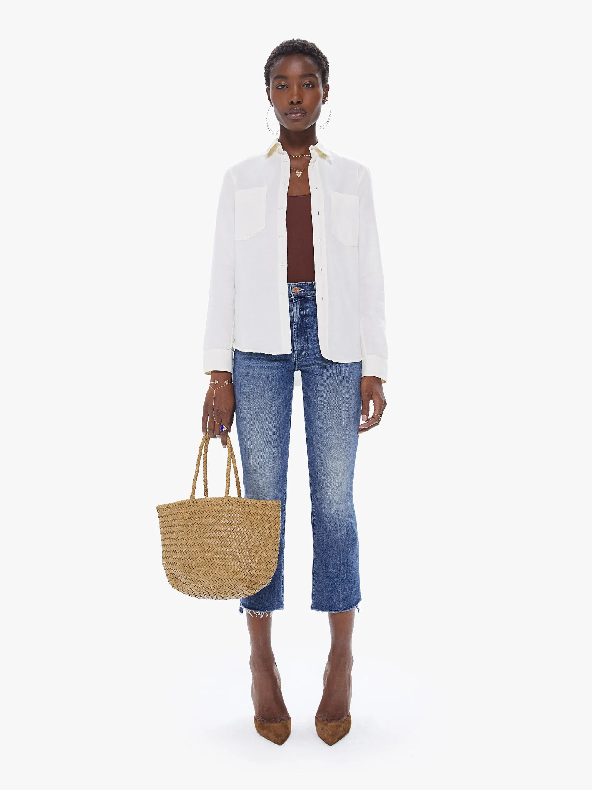 Basket Case Majuli Small Leather Tote - Bamboo sold by MOTHER product image thumbnail 3