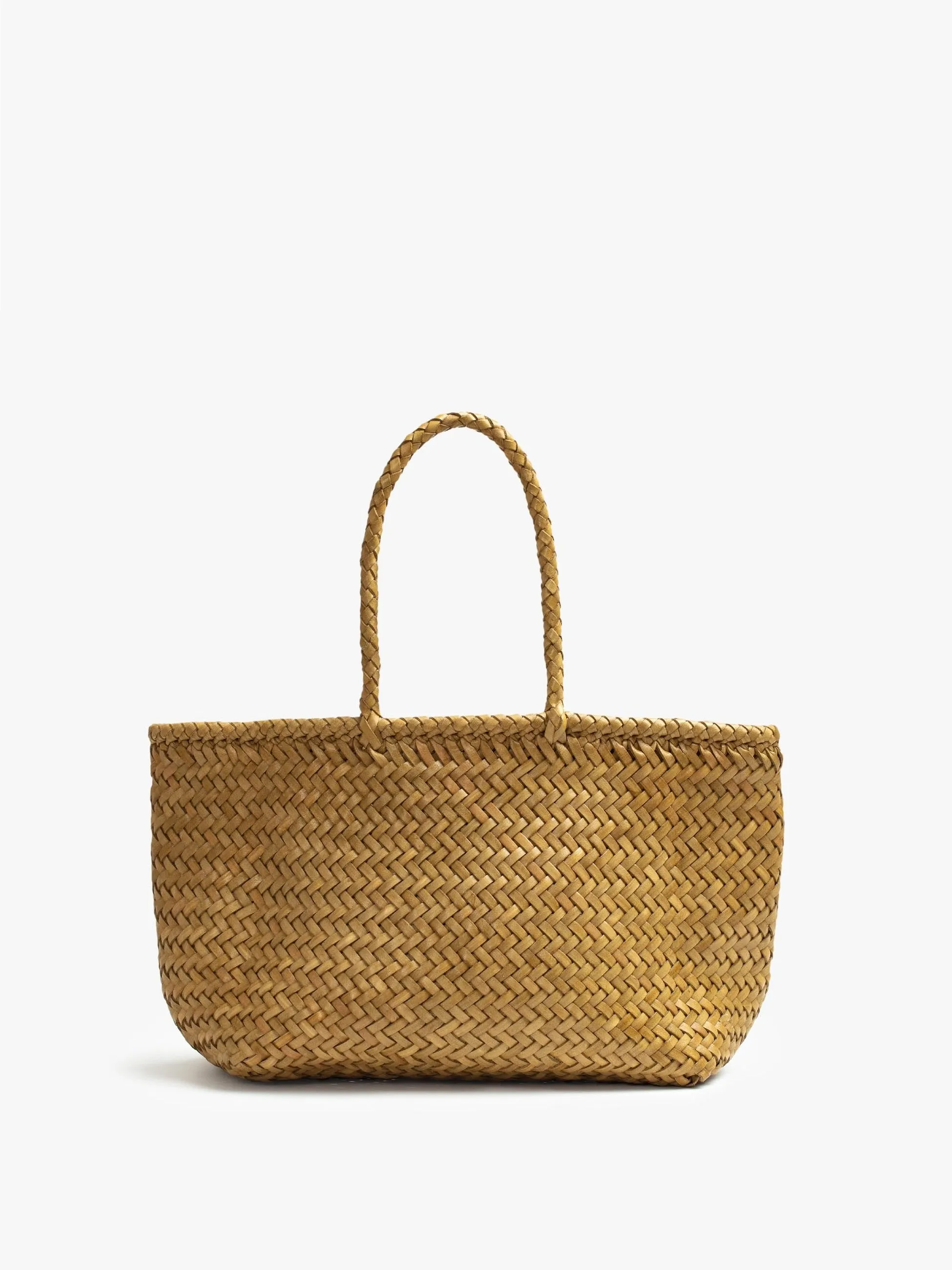 Basket Case Majuli Small Leather Tote - Bamboo sold by MOTHER