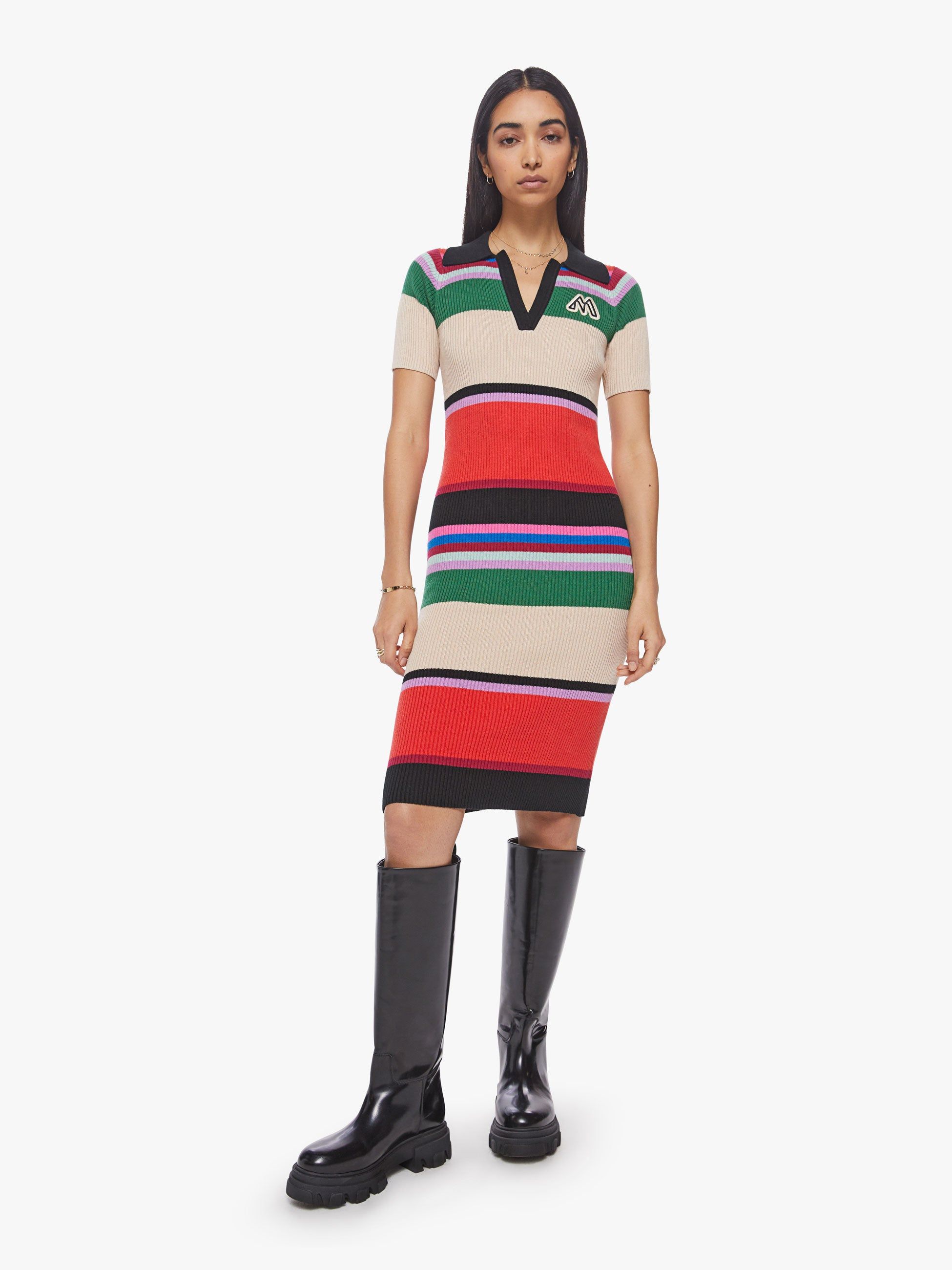 The Long Run Dress - Red Multi sold by MOTHER product image thumbnail 2