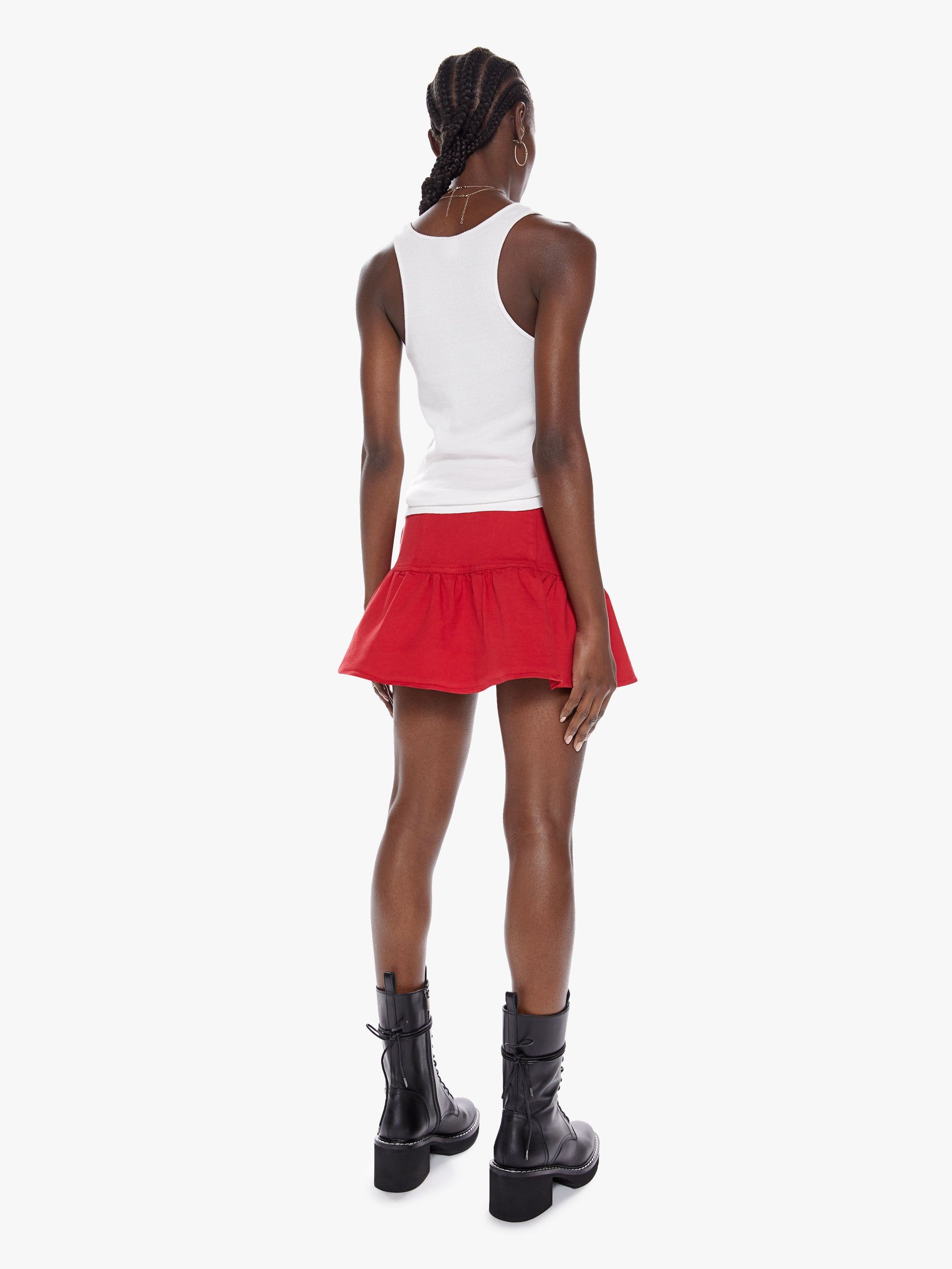 The Minx Mini Skirt - Ribbon Red sold by MOTHER product image thumbnail 4