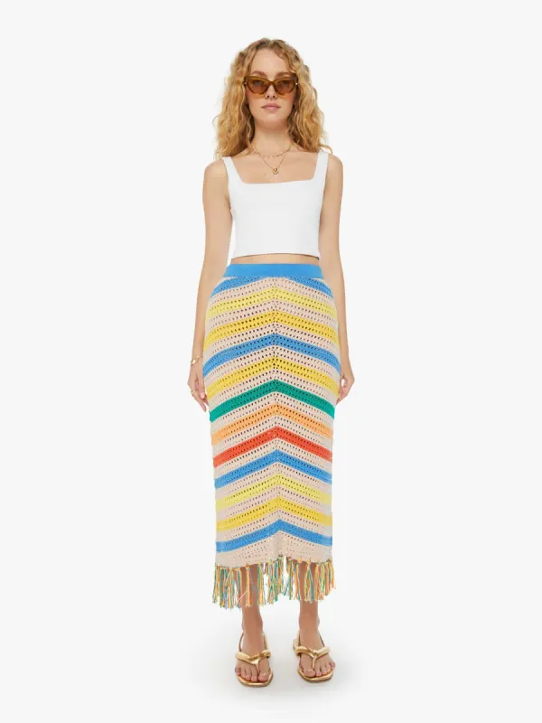 The Fringe Midi Skirt - Candy Stripe sold by MOTHER