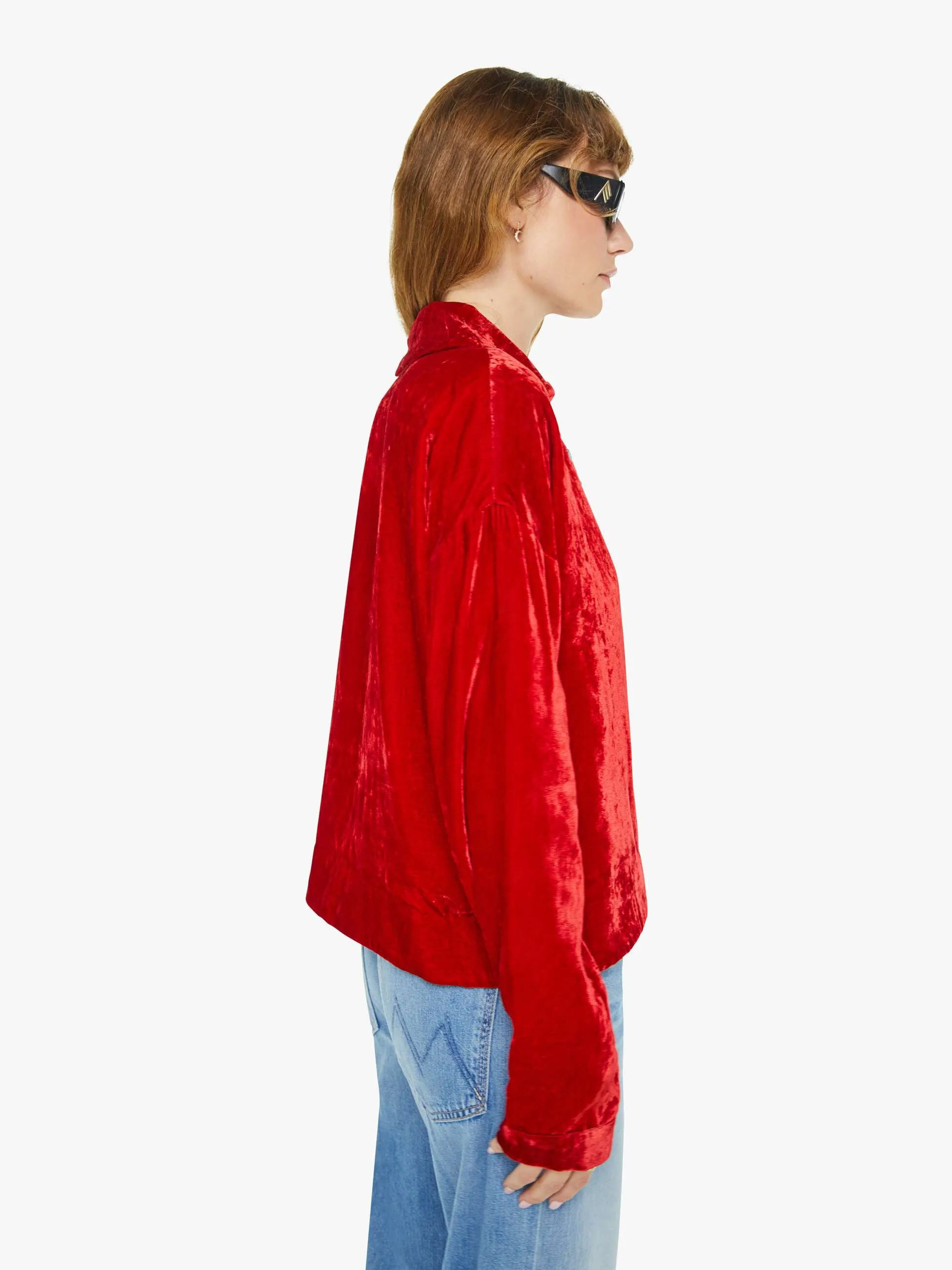 Alix Of Bohemia Dylan Velvet Tunic - Ruby sold by MOTHER product image thumbnail 3