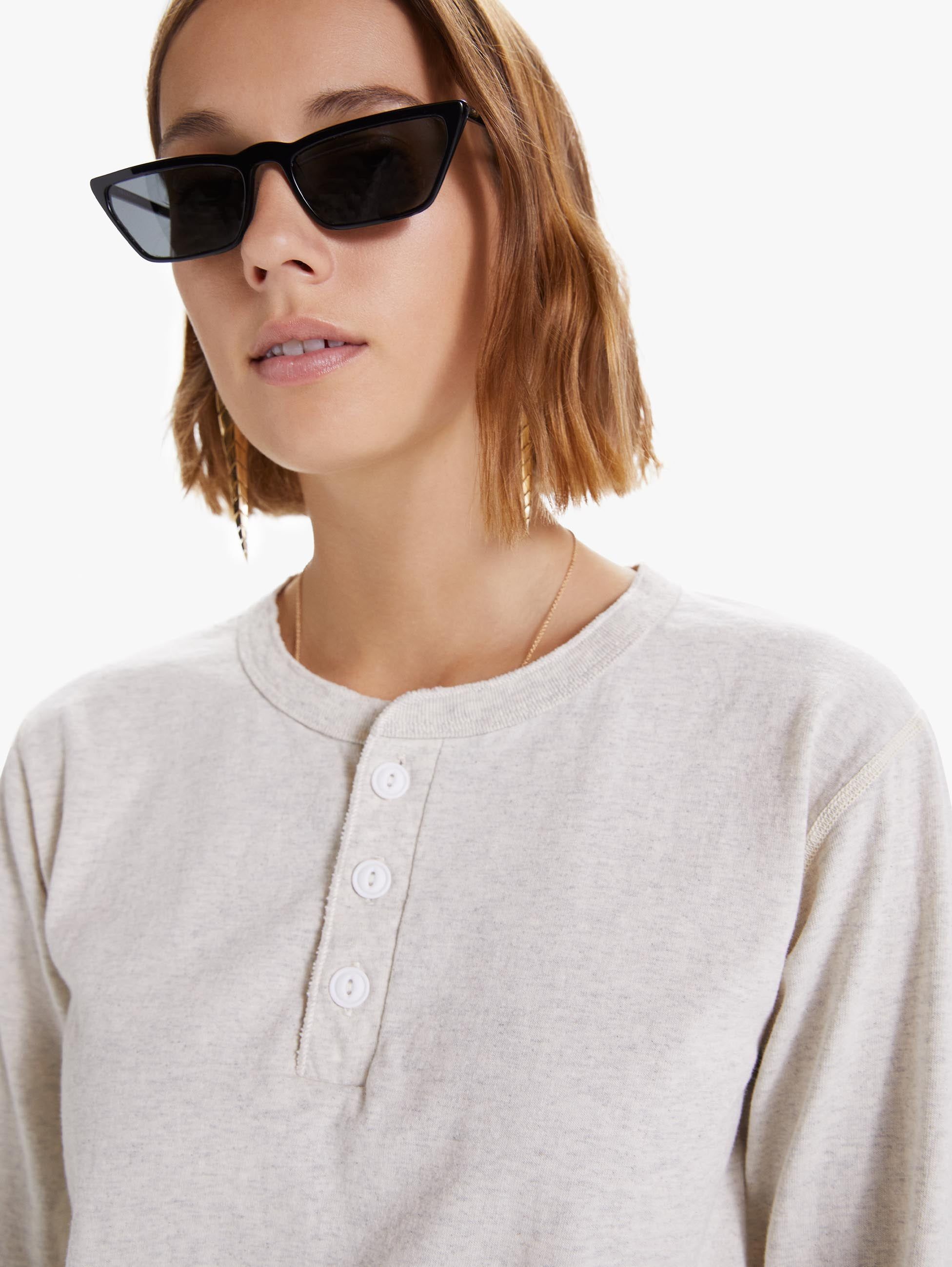 Velva Sheen Tubular Long Sleeve Henley Tee - Oatmeal sold by MOTHER product image thumbnail 5