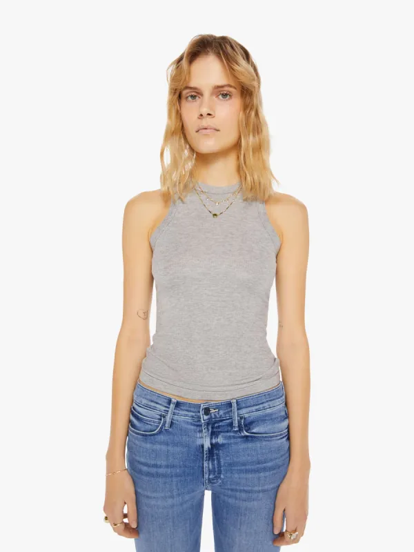 SPRWMN Rib Racer Front Tank - Heather Grey sold by MOTHER