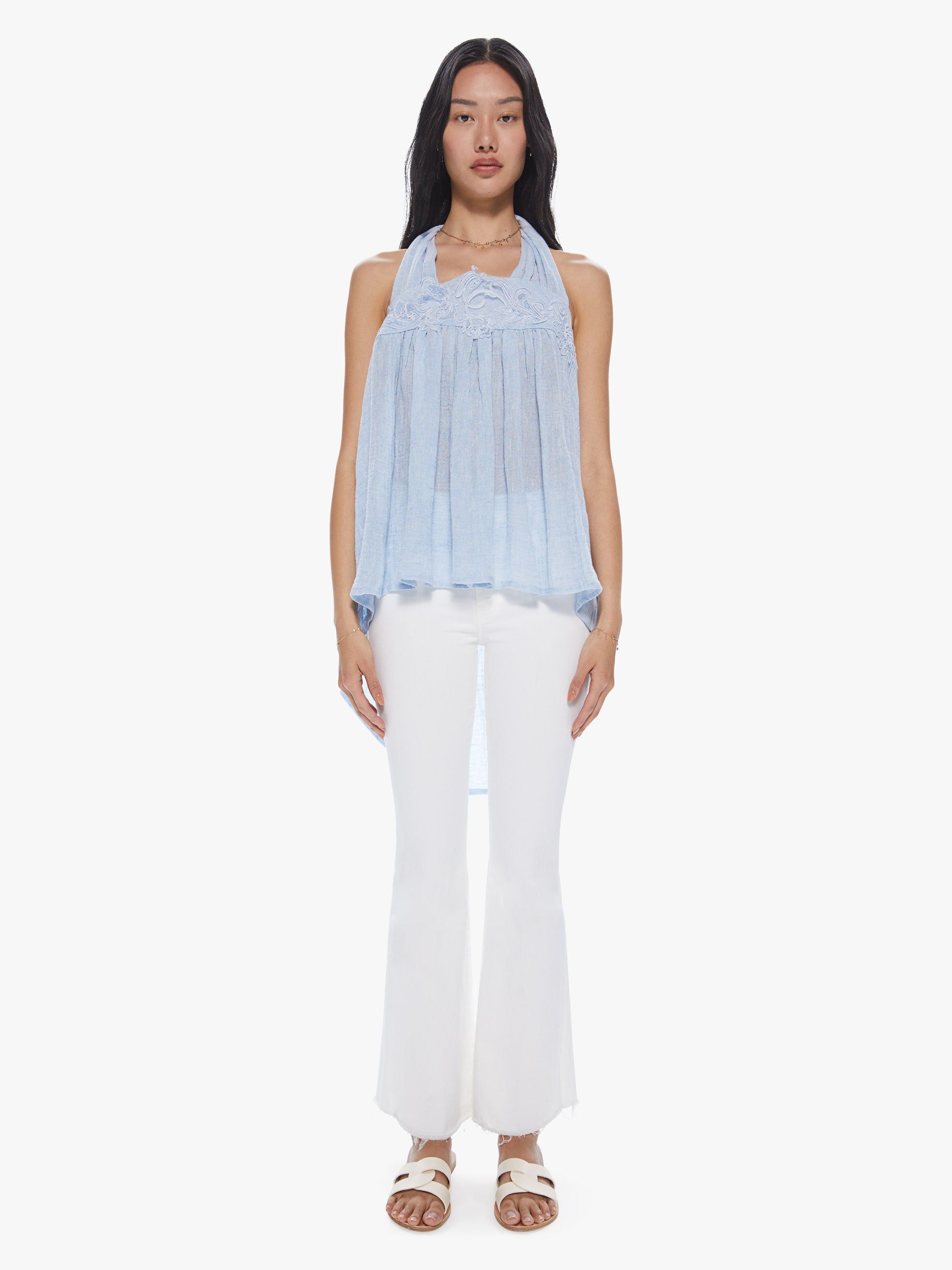 Maurizio Mykonos Open Back Knot Top - Sky Blue sold by MOTHER product image thumbnail 5