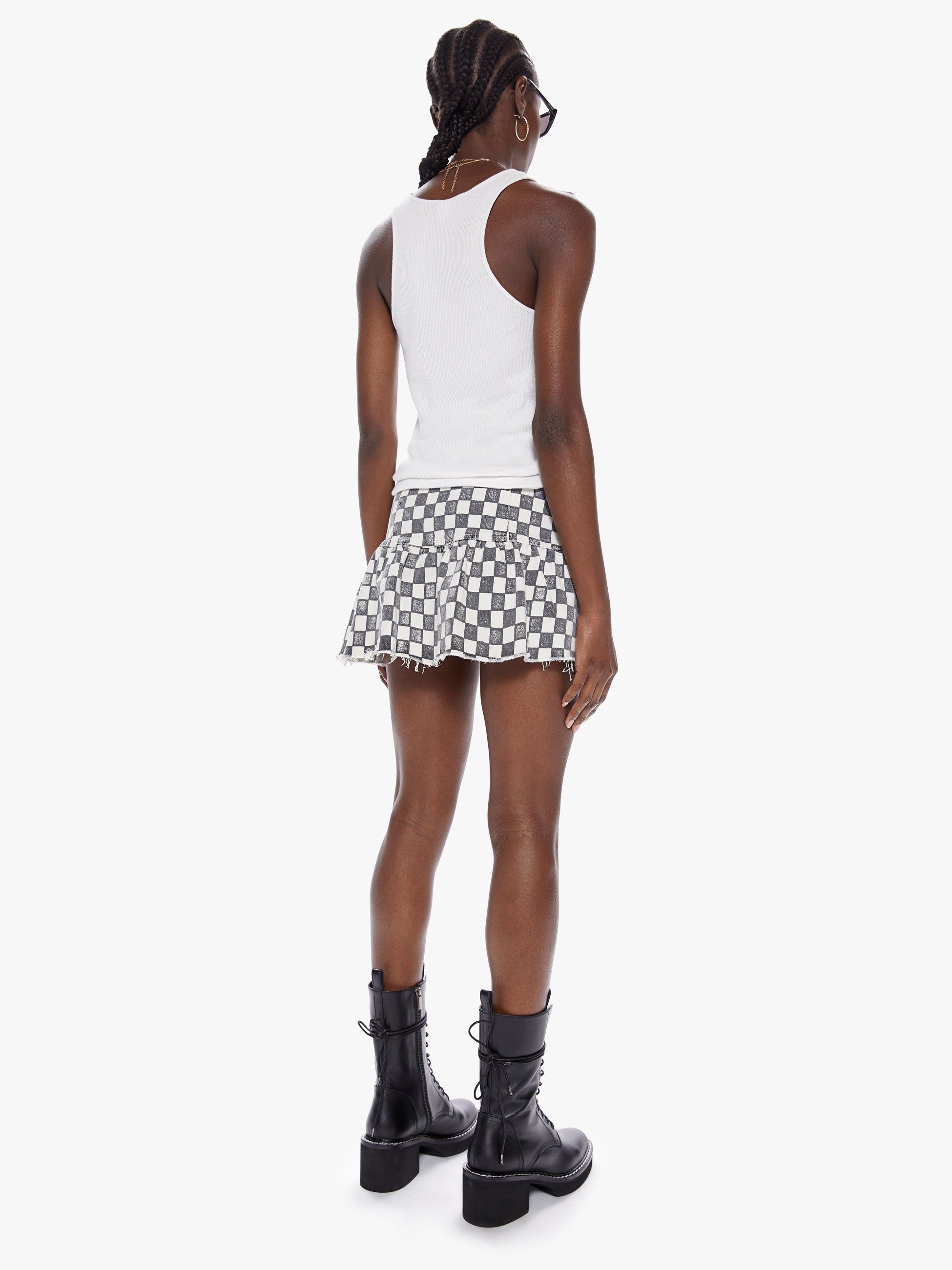 The Minx Mini Skirt Fray - On Your Mark sold by MOTHER product image thumbnail 4