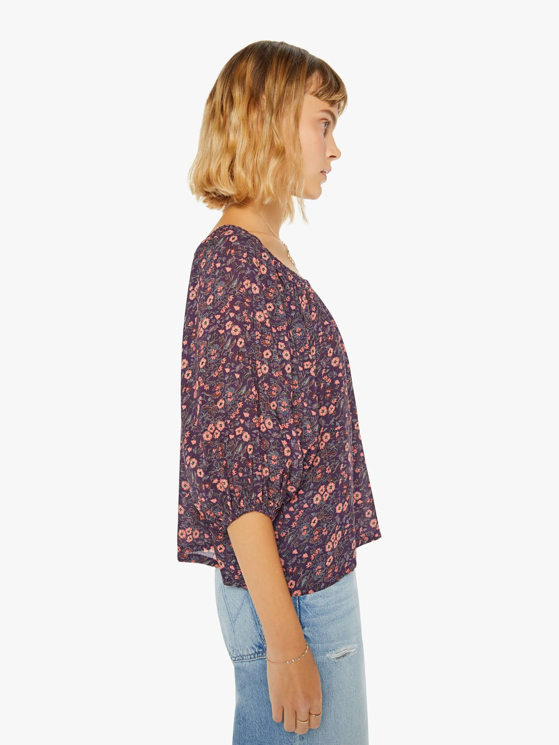 Natalie Martin Ella Top - Petite Fleur Print Aubergine sold by MOTHER product image thumbnail 2
