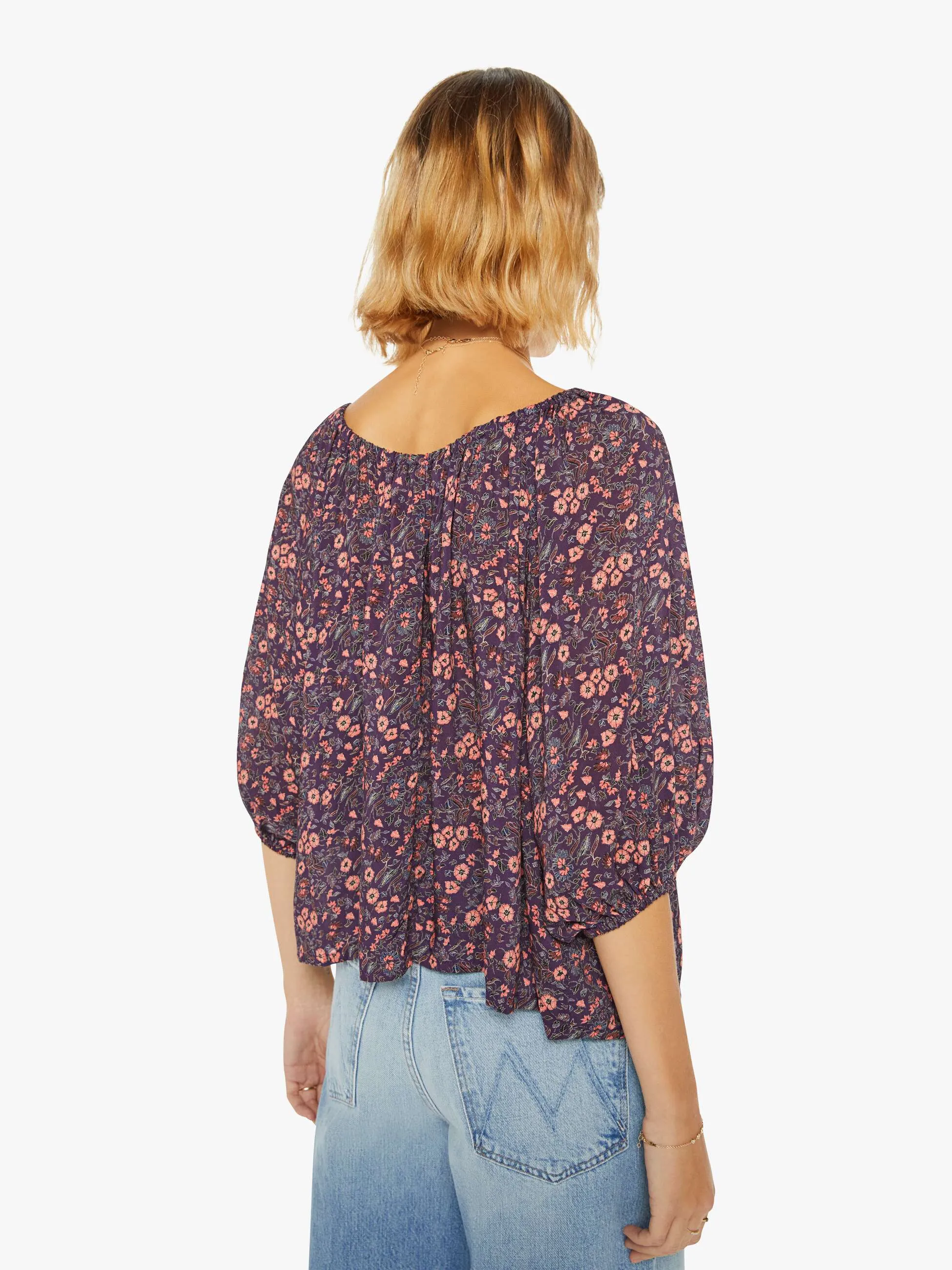 Natalie Martin Ella Top - Petite Fleur Print Aubergine sold by MOTHER product image thumbnail 3