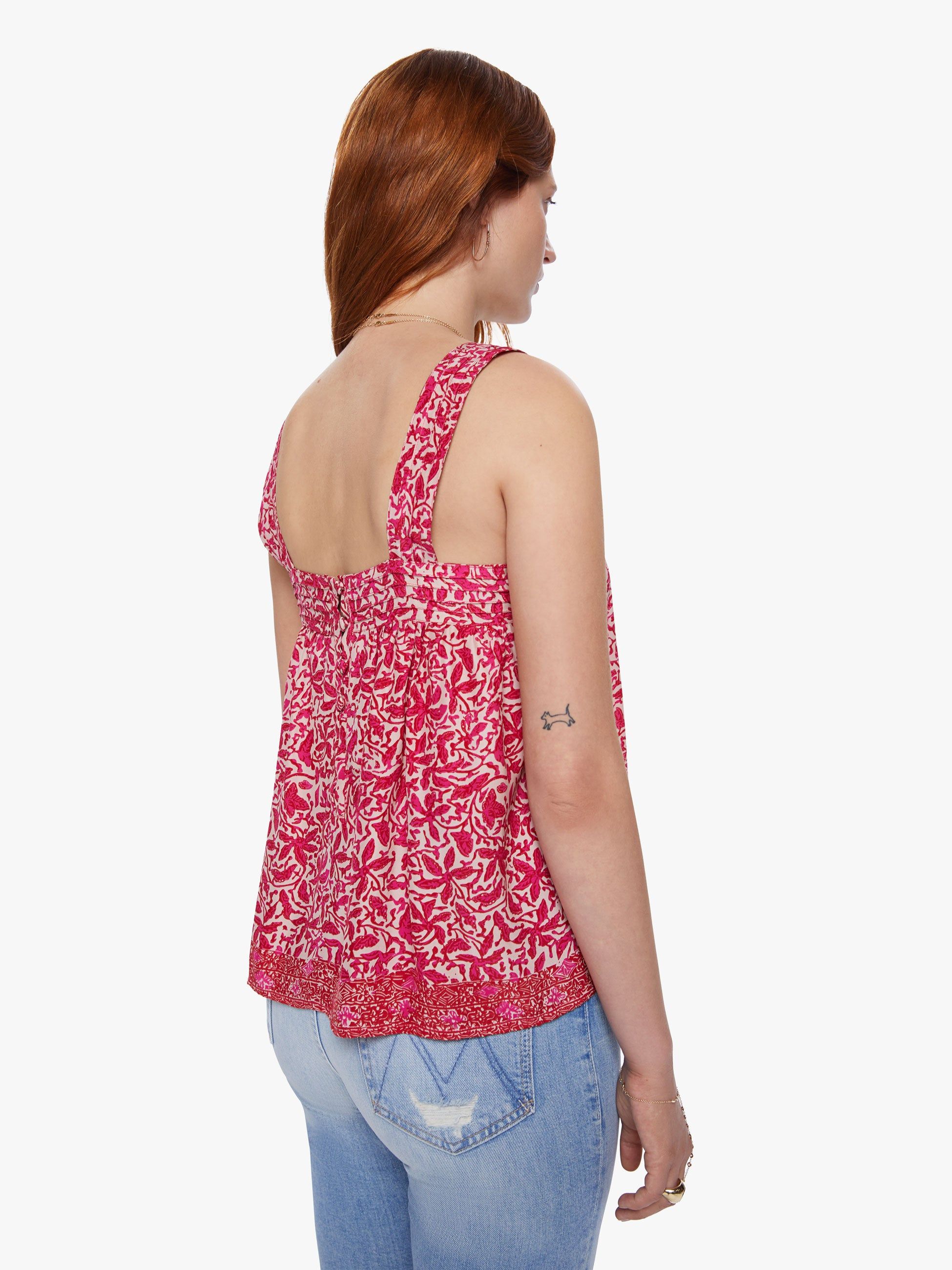 Natalie Martin Jasmine Top - Gloriosa Print Flamingo sold by MOTHER product image thumbnail 4