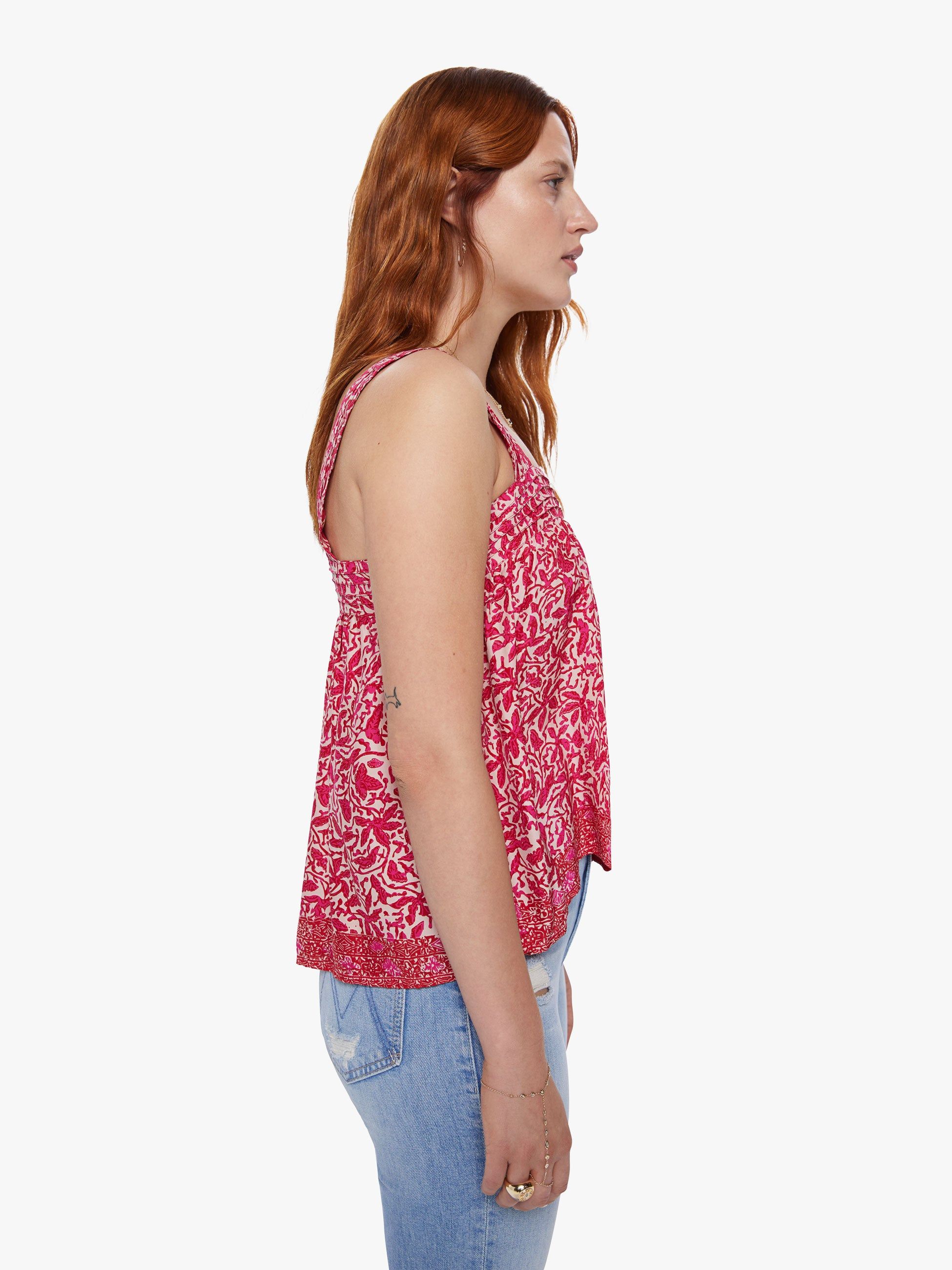 Natalie Martin Jasmine Top - Gloriosa Print Flamingo sold by MOTHER product image thumbnail 3