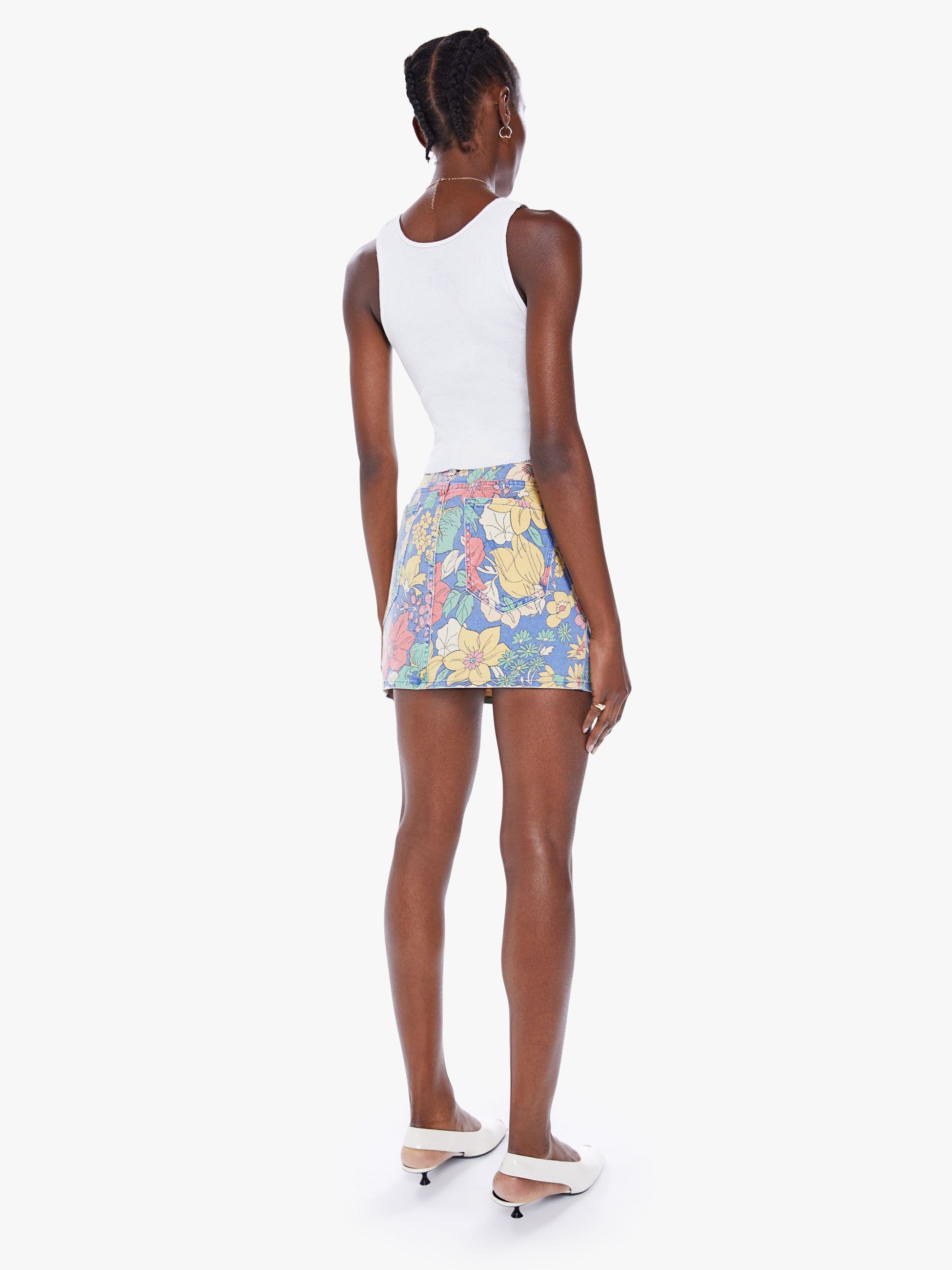 The Vagabond Mini Skirt - Fresh Blooms sold by MOTHER product image thumbnail 4
