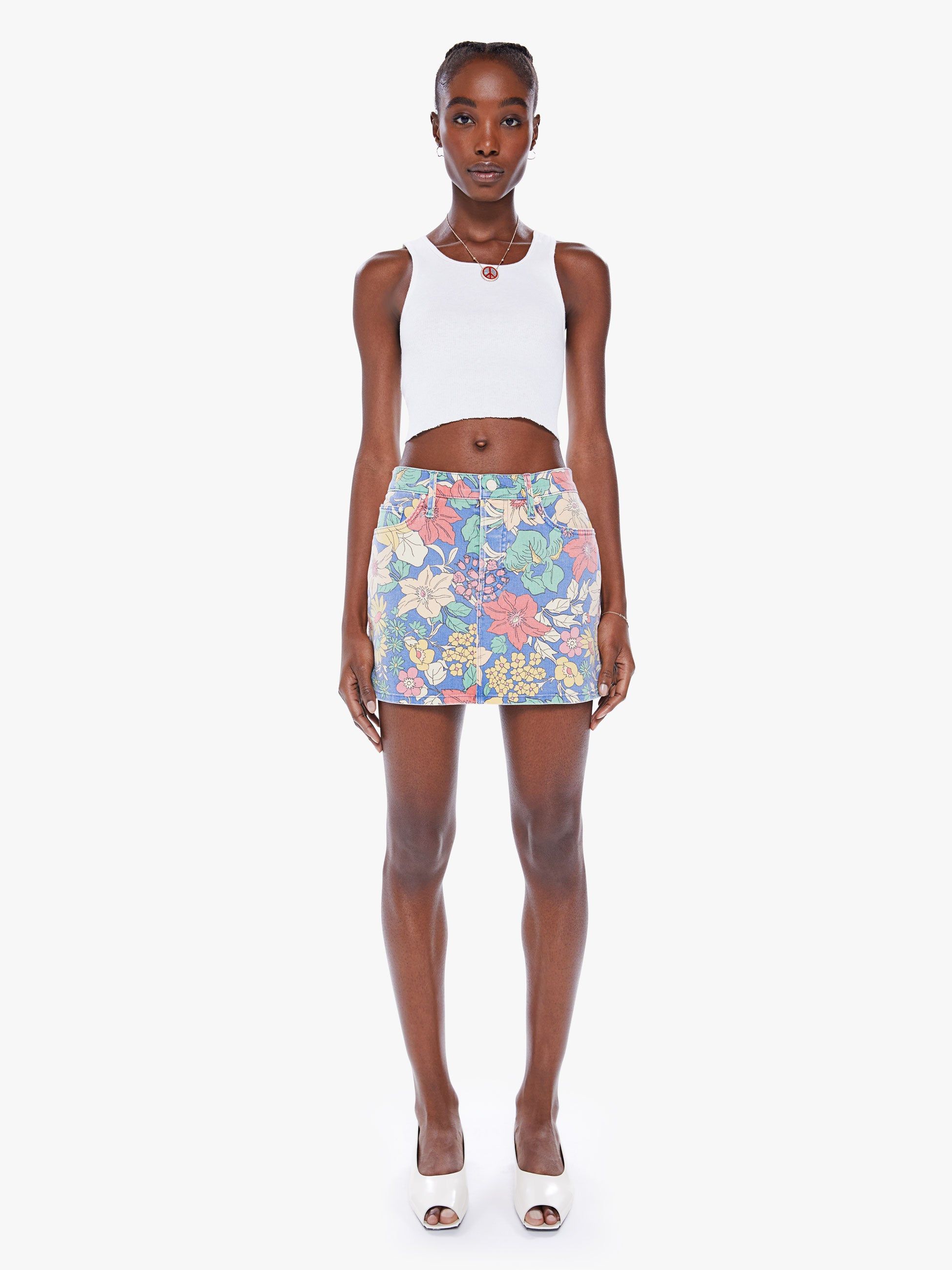 The Vagabond Mini Skirt - Fresh Blooms sold by MOTHER