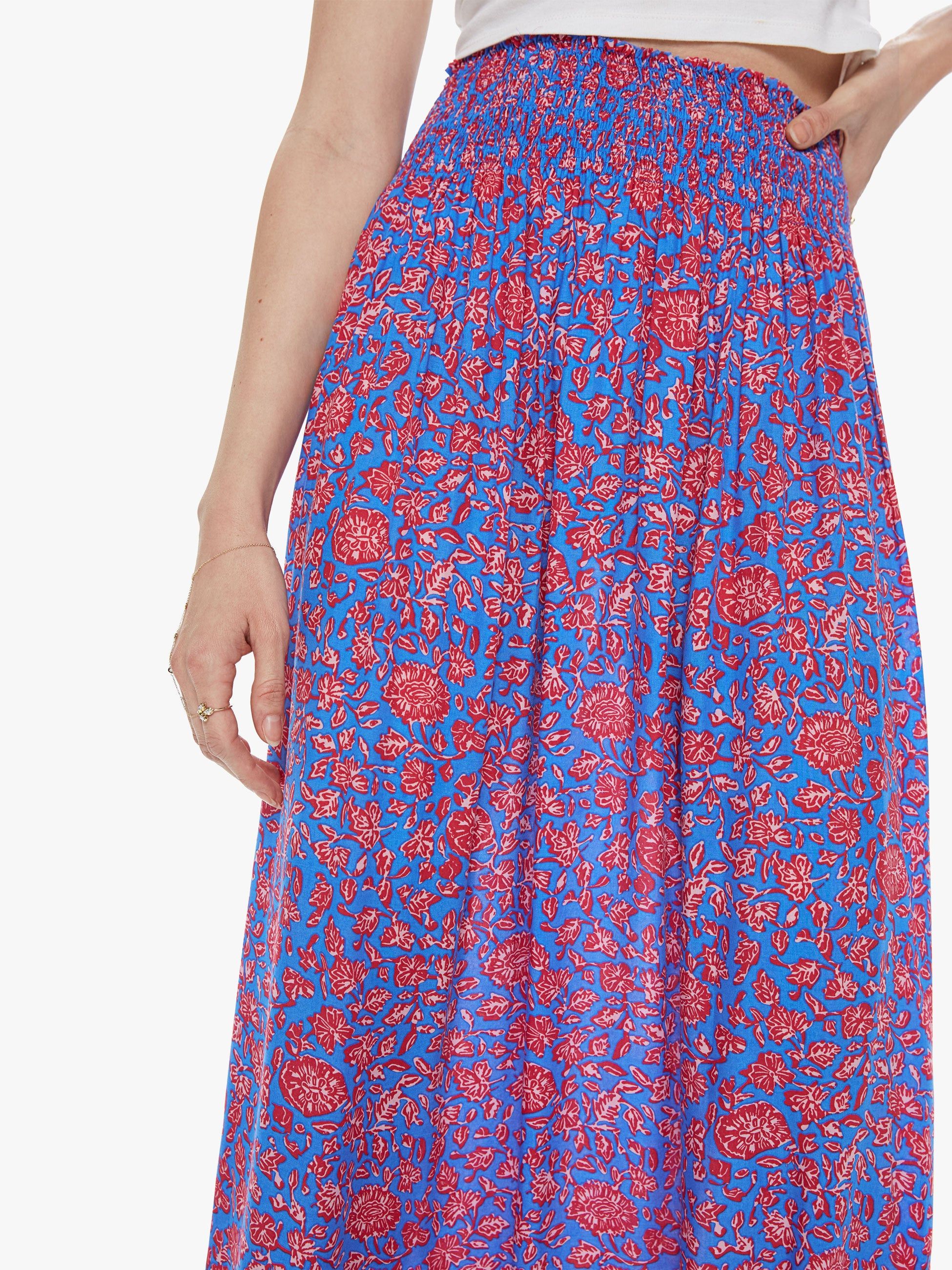 Natalie Martin Bella Skirt - Bloom Print Persian Blue sold by MOTHER product image thumbnail 5