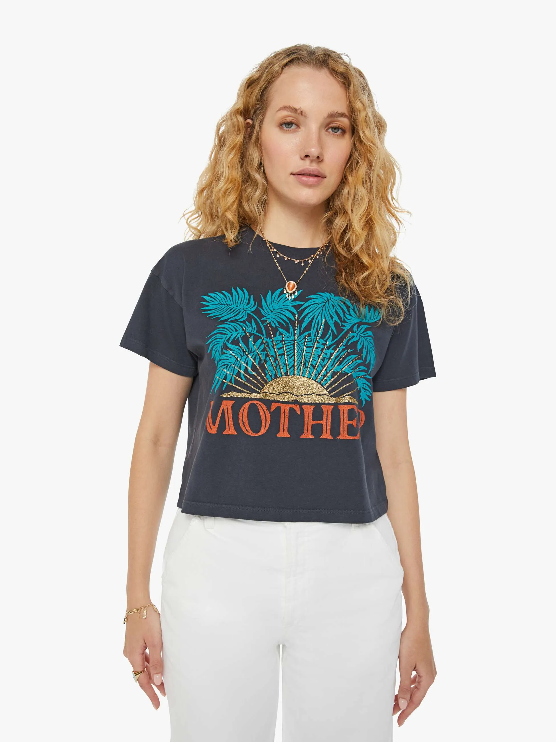 The Grab Bag Crop Tee - Gold Sun sold by MOTHER product image thumbnail 2