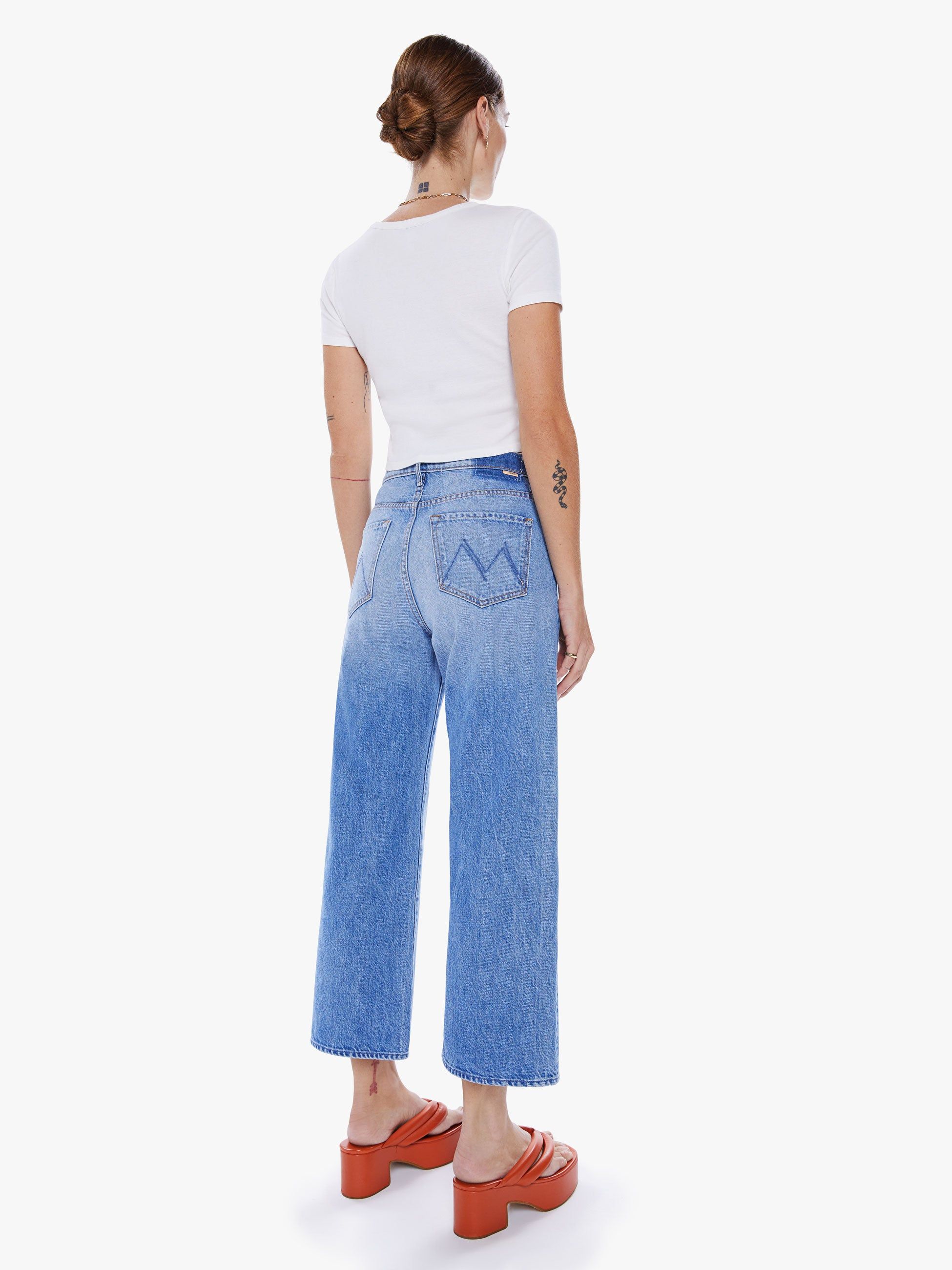 The Dodger Ankle - Romaine Calm with Embroidery sold by MOTHER product image thumbnail 4