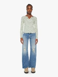 The Split Varsity Long Sleeve - High Road Stripe sold by MOTHER